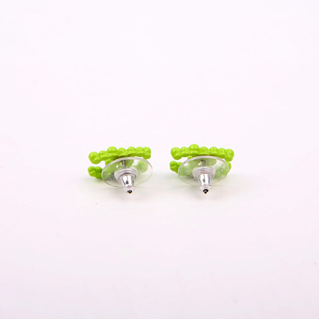 Chanel CC Resin Bead Earrings Green