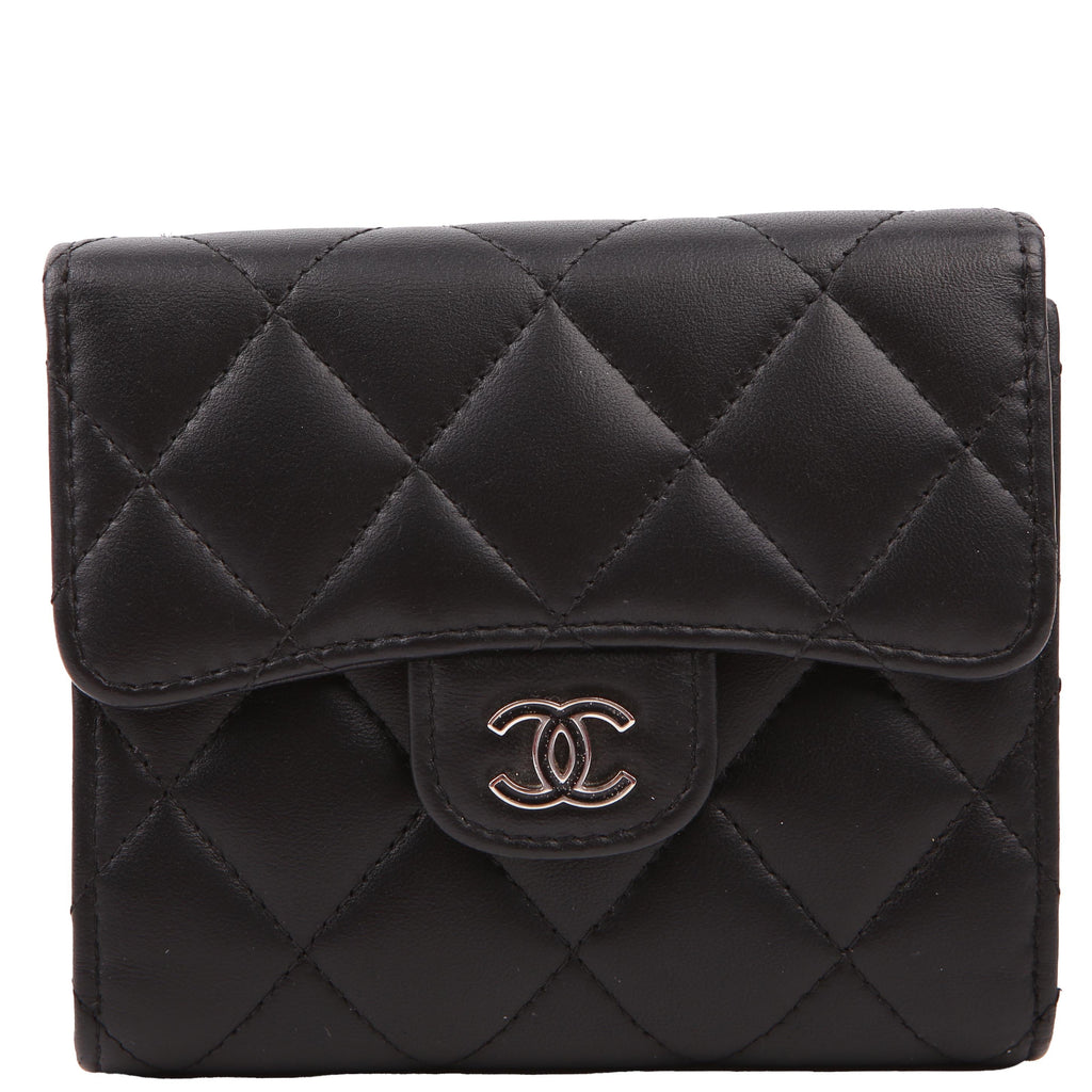 Chanel Classic Compact Flap Wallet Lambskin 26M Black