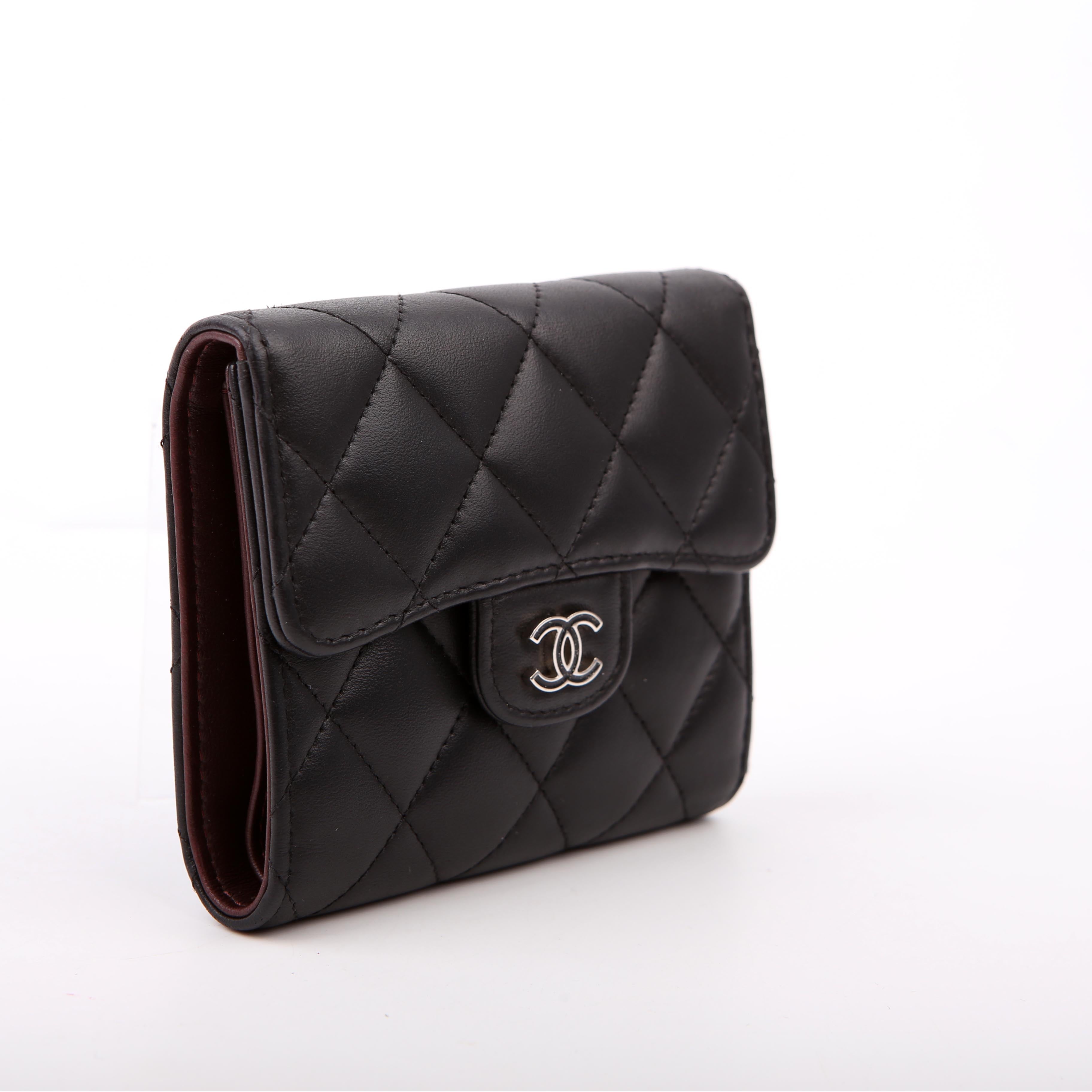Chanel Classic Compact Flap Wallet Lambskin 26M Black