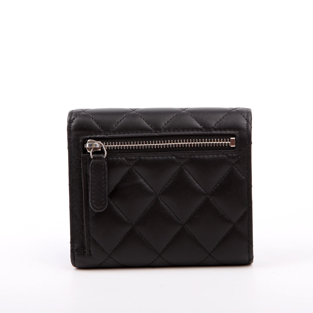 Chanel Classic Compact Flap Wallet Lambskin 26M Black