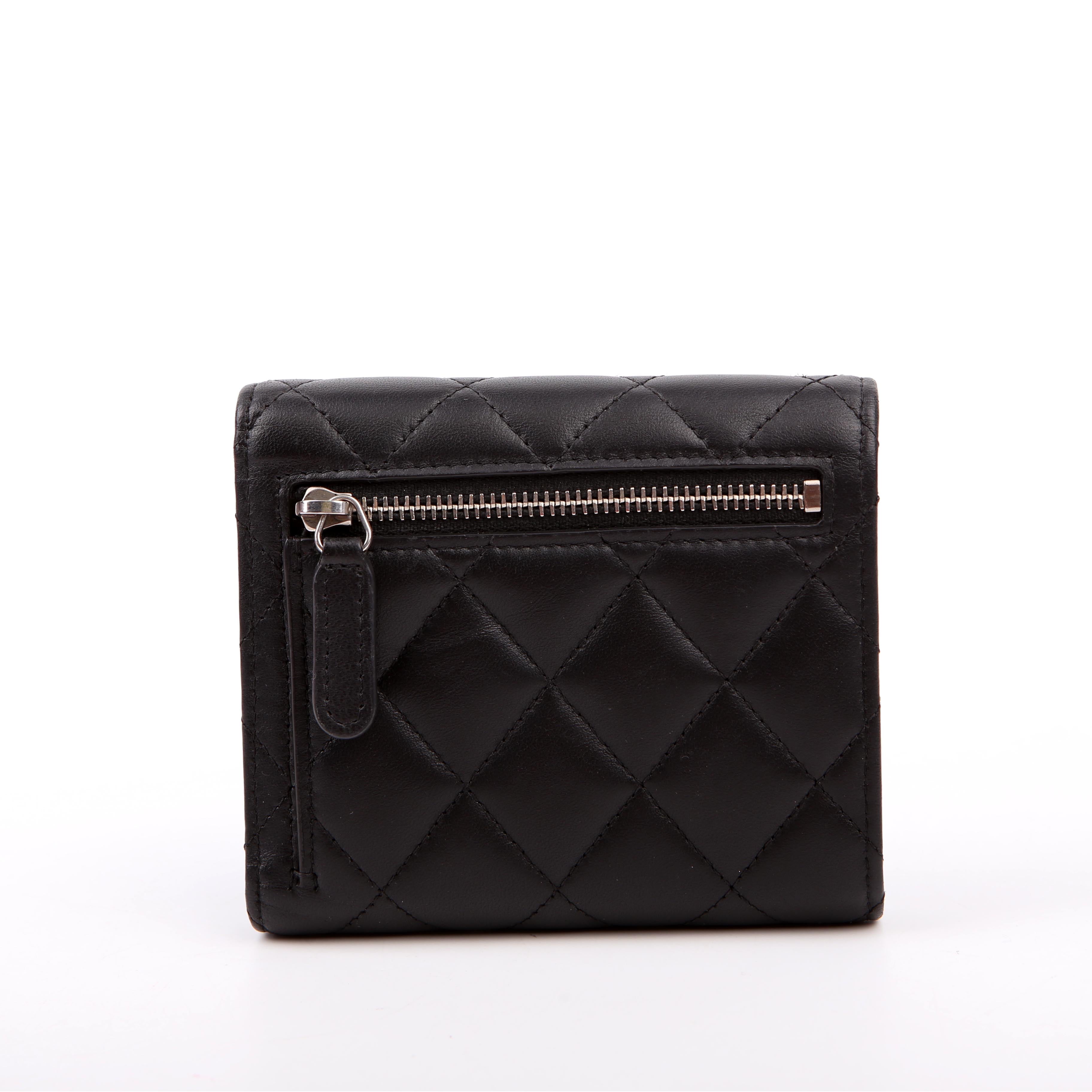 Chanel Classic Compact Flap Wallet Lambskin 26M Black