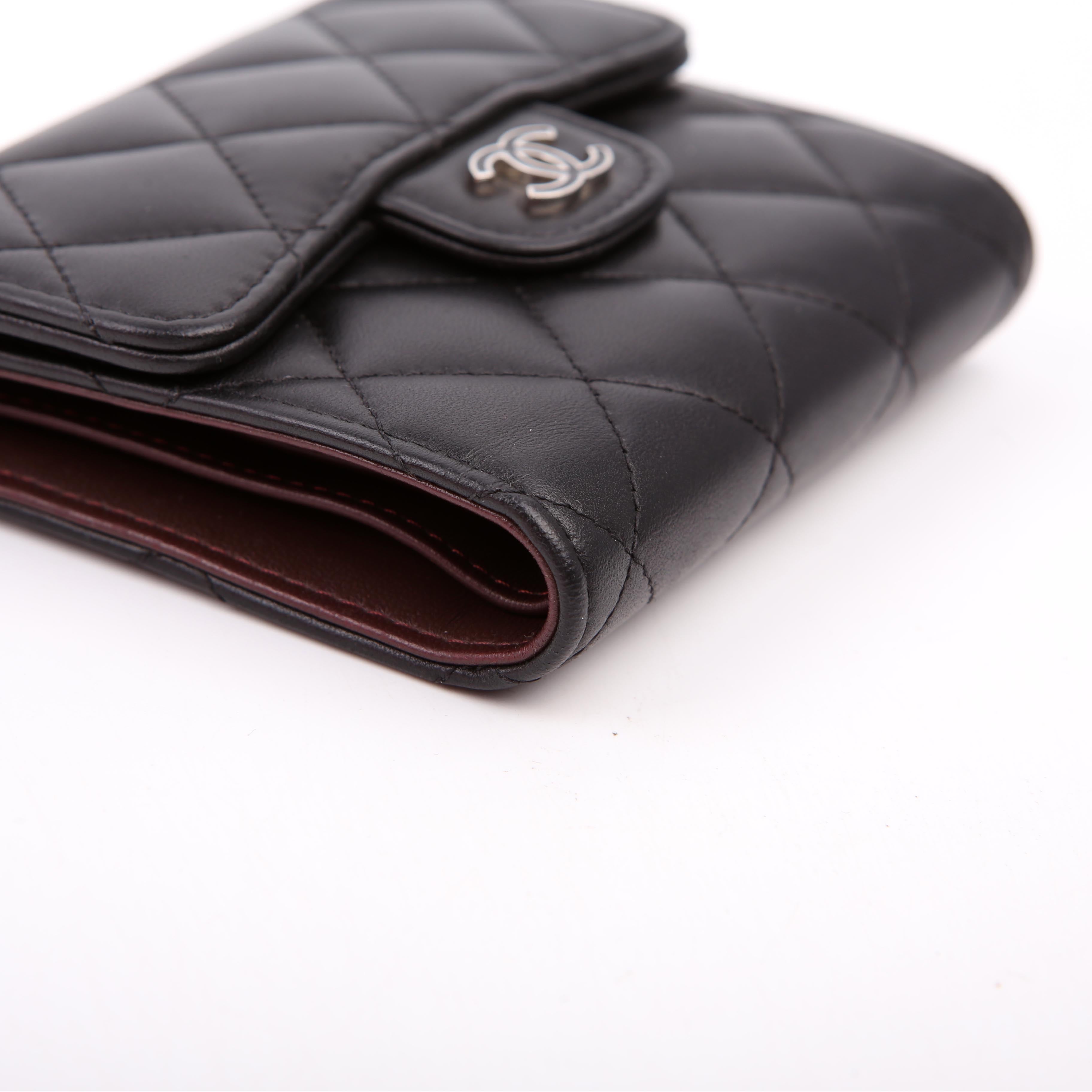 Chanel Classic Compact Flap Wallet Lambskin 26M Black