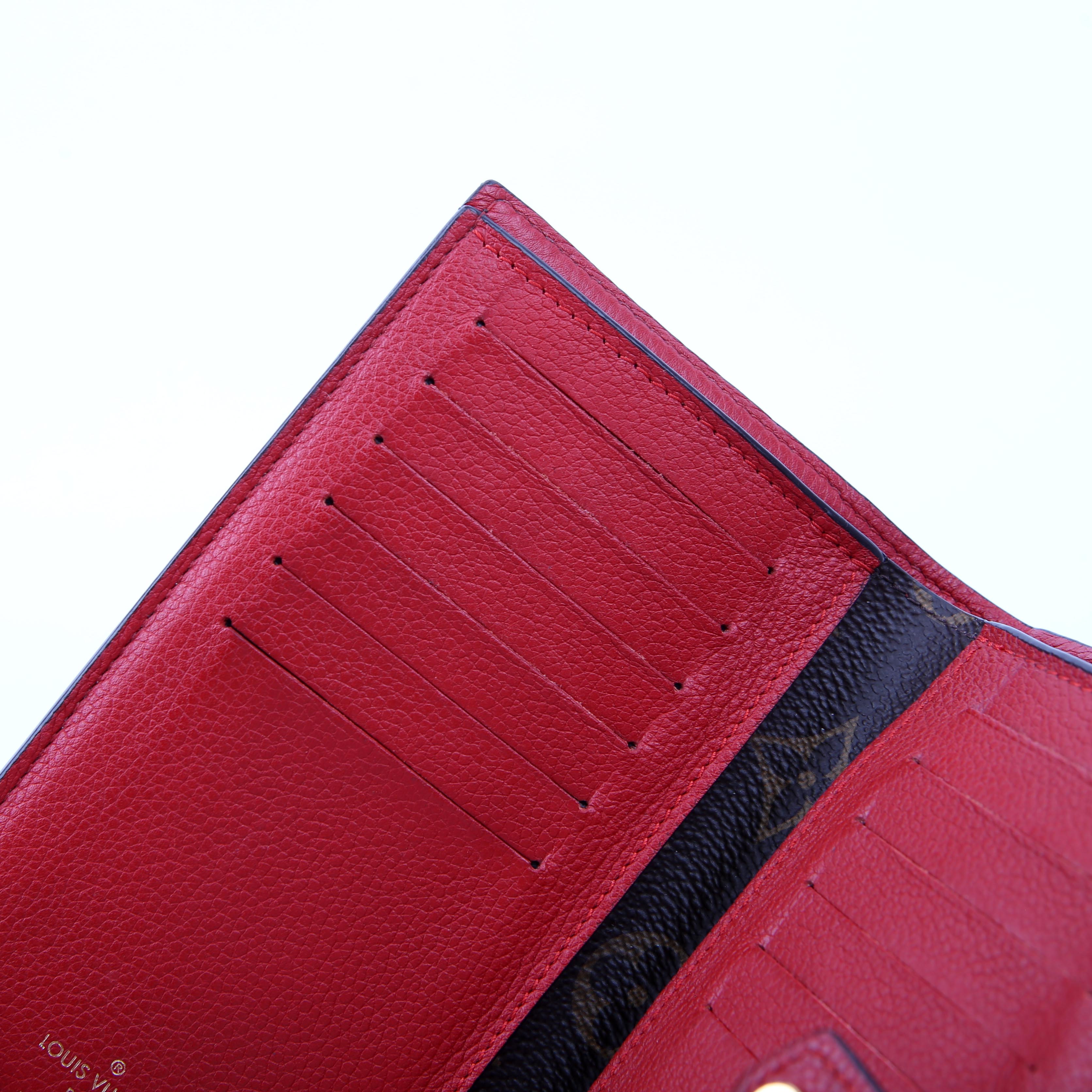 Louis Vuitton Pallas Wallet Compact Monogram Red
