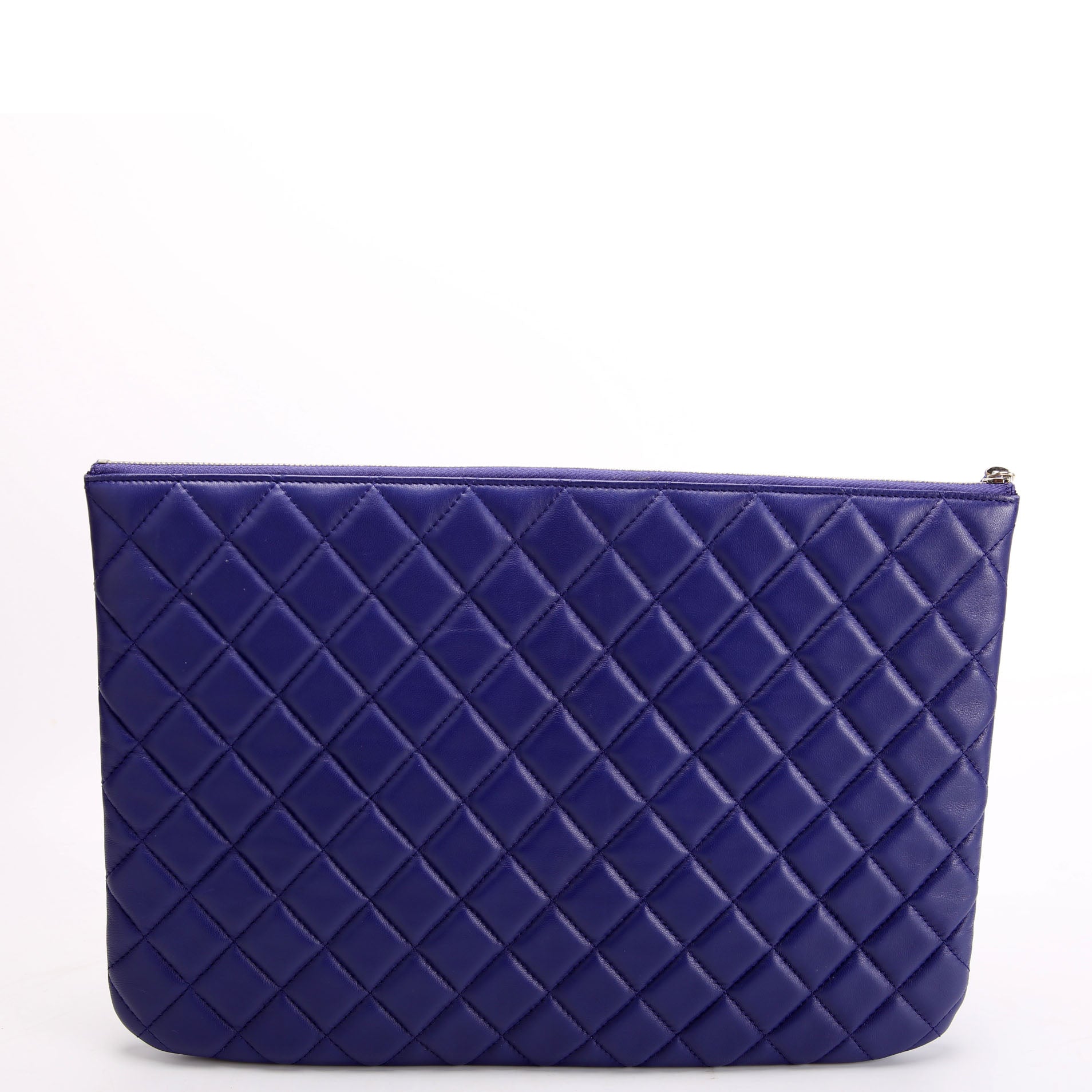 Chanel O Case Large Lambskin Blue
