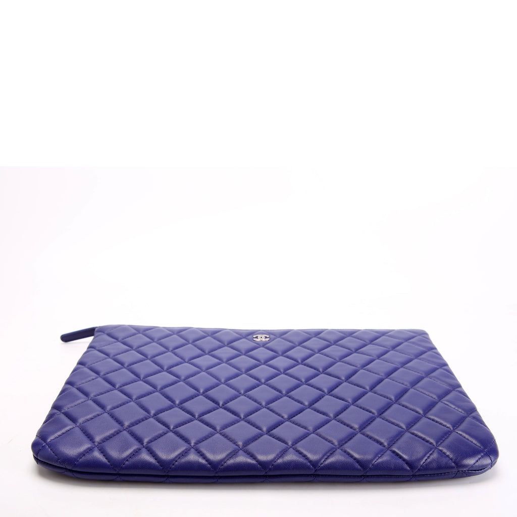 Chanel O Case Large Lambskin Blue