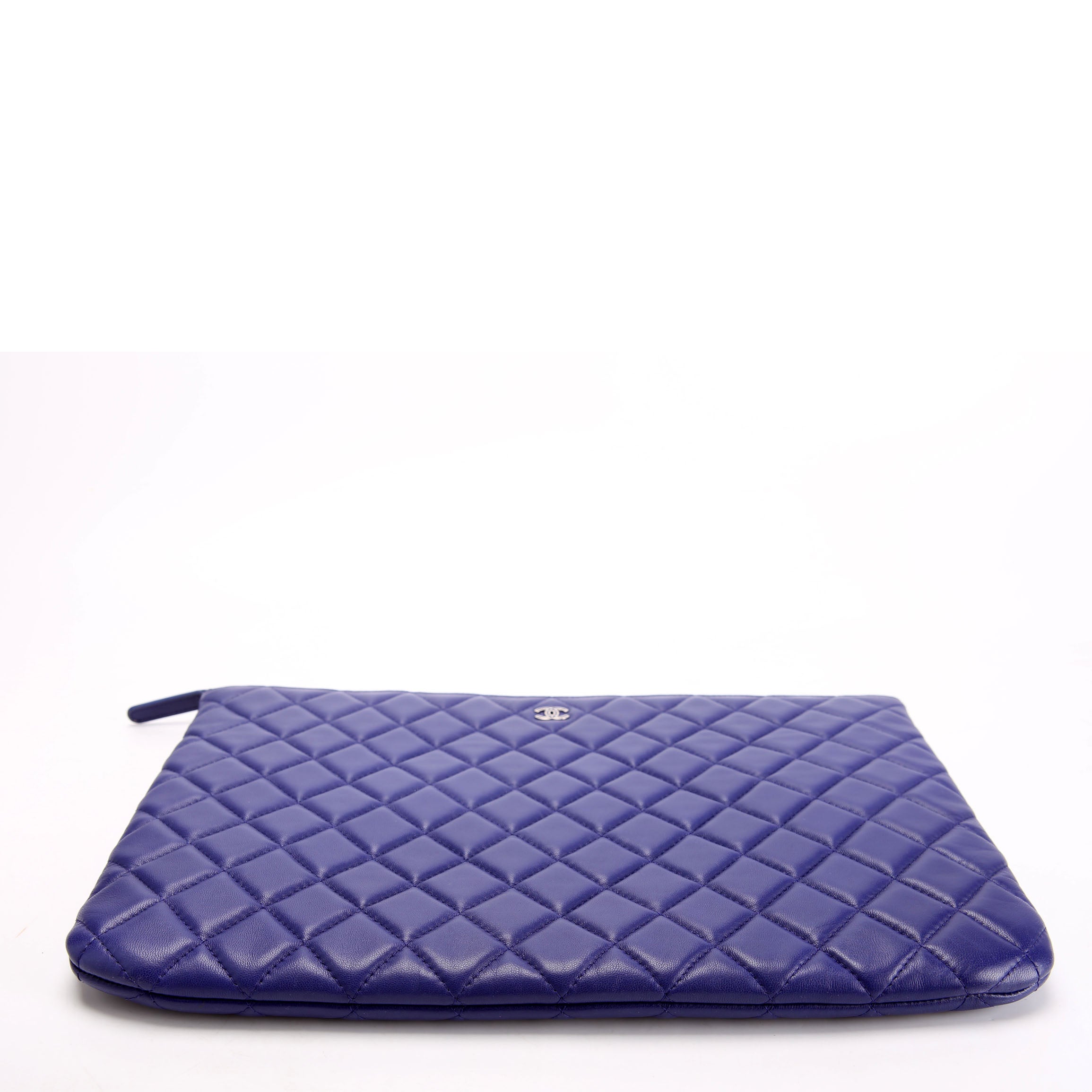 Chanel O Case Large Lambskin Blue