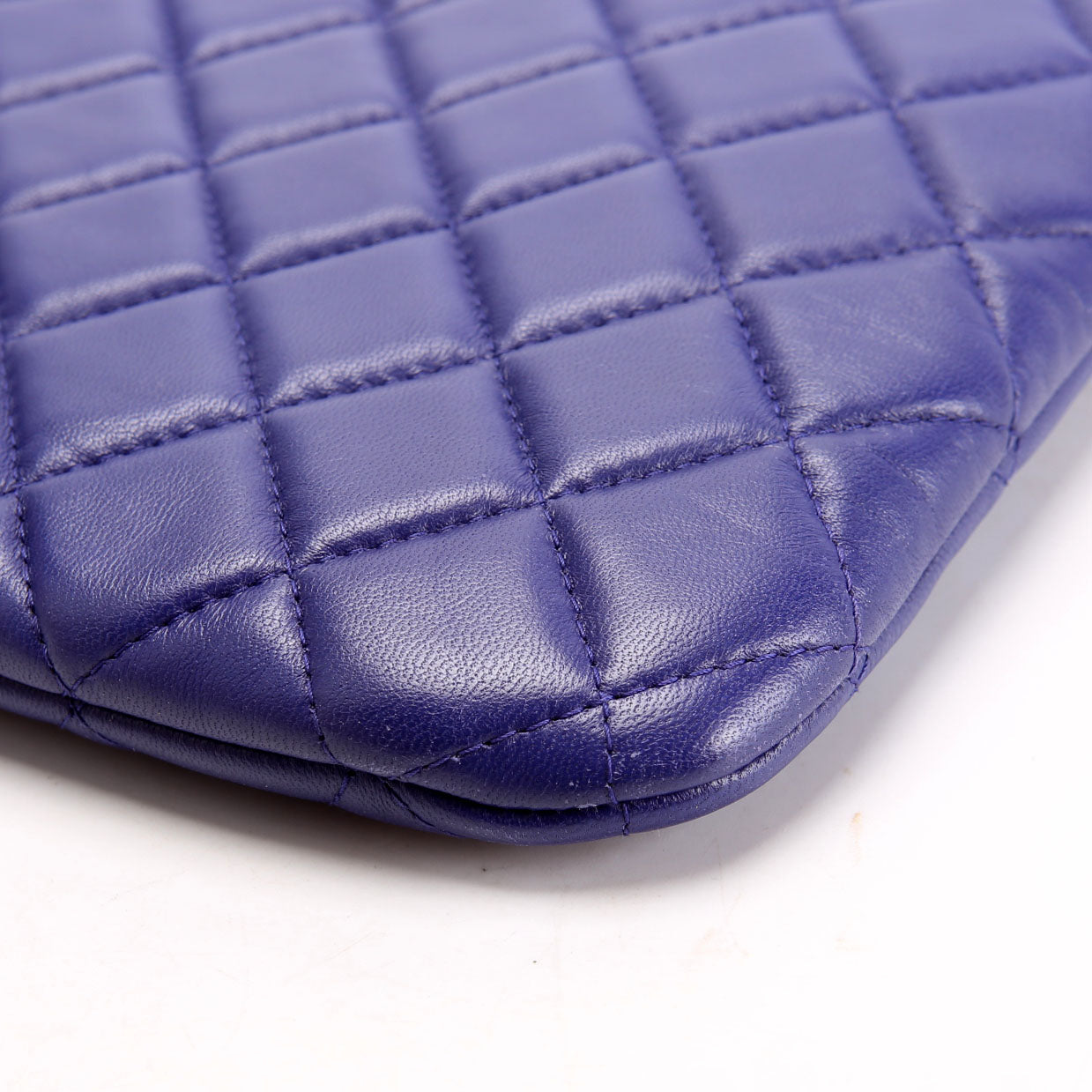 Chanel O Case Large Lambskin Blue