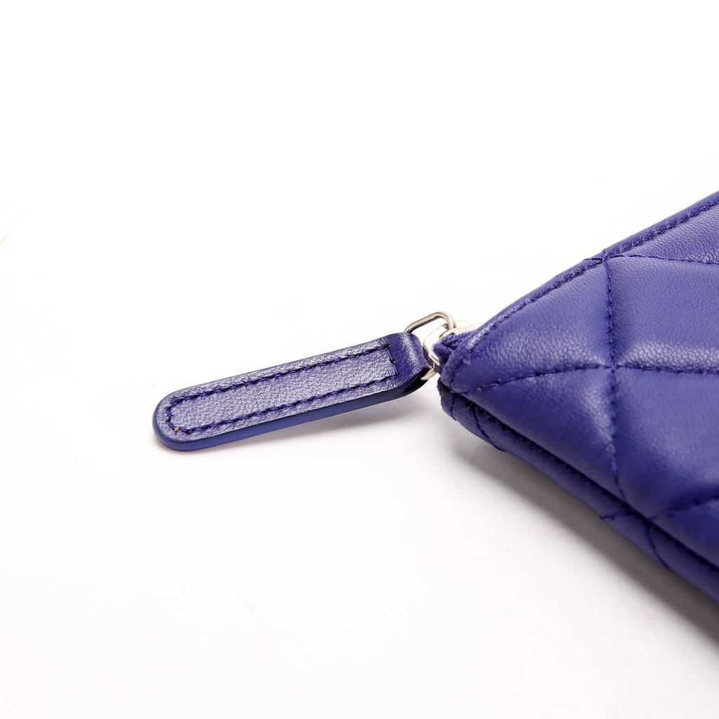 Chanel O Case Large Lambskin Blue