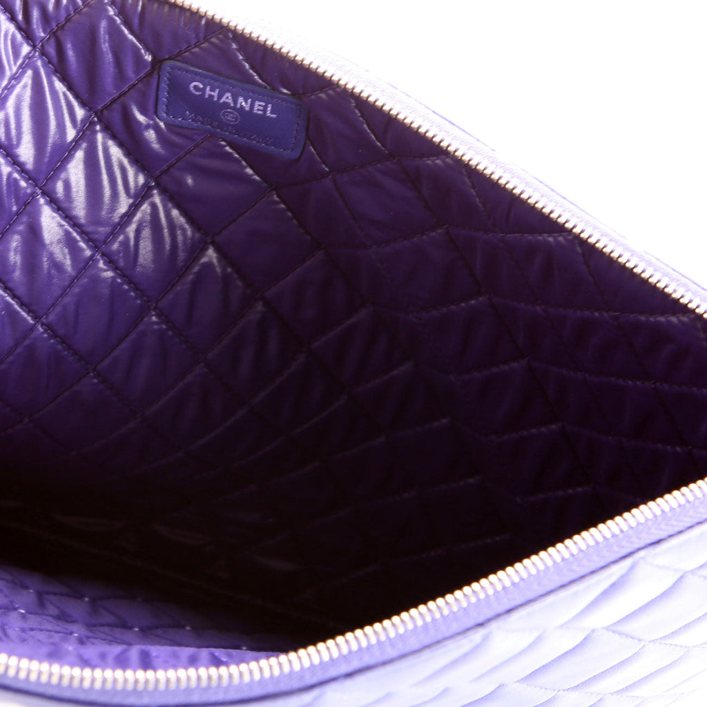 Chanel O Case Large Lambskin Blue