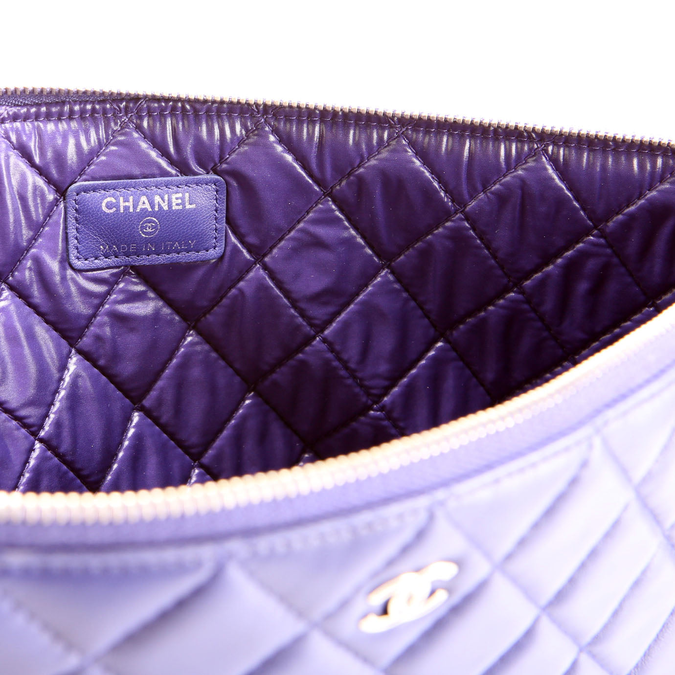 Chanel O Case Large Lambskin Blue
