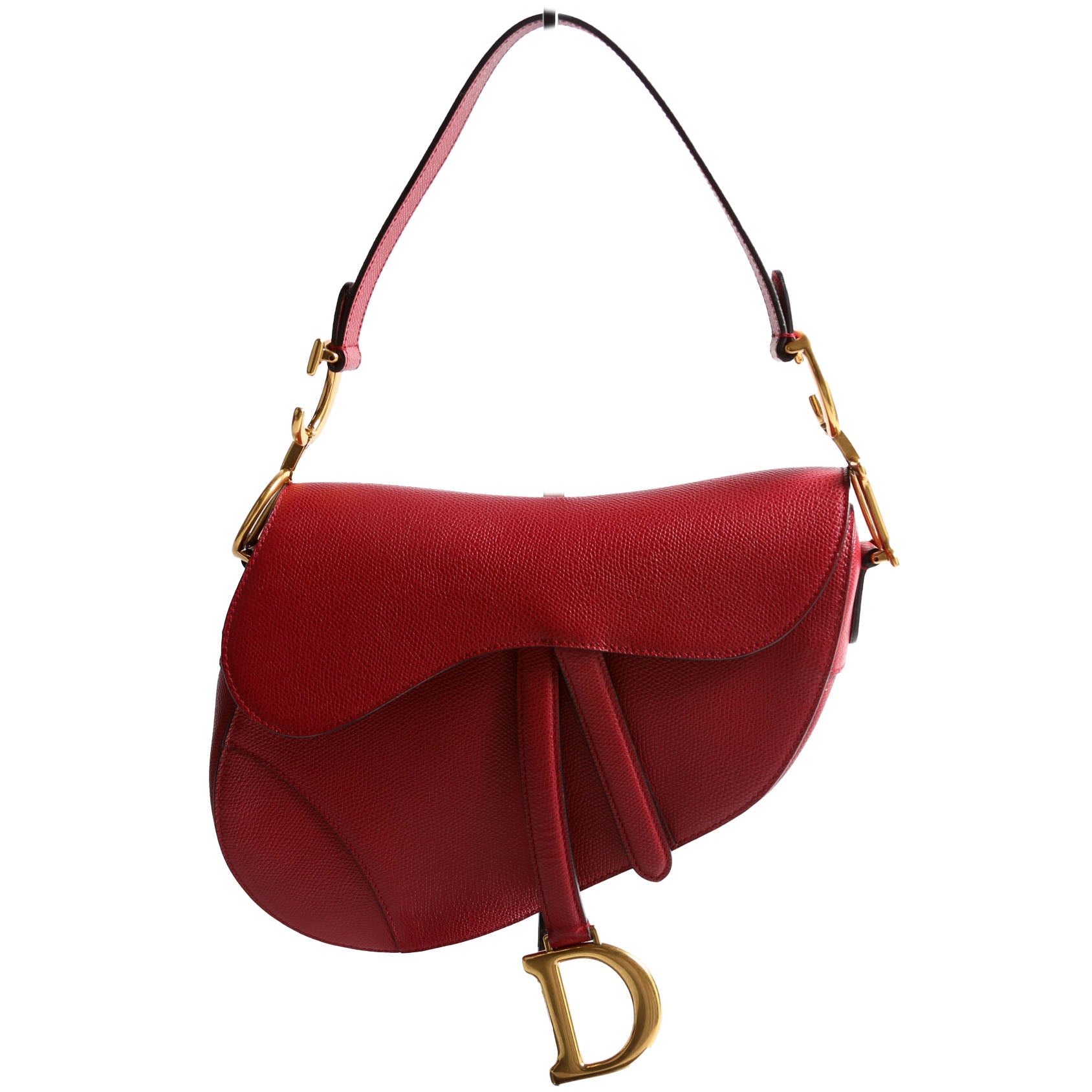 Christian Dior Saddle Bag Leather Red