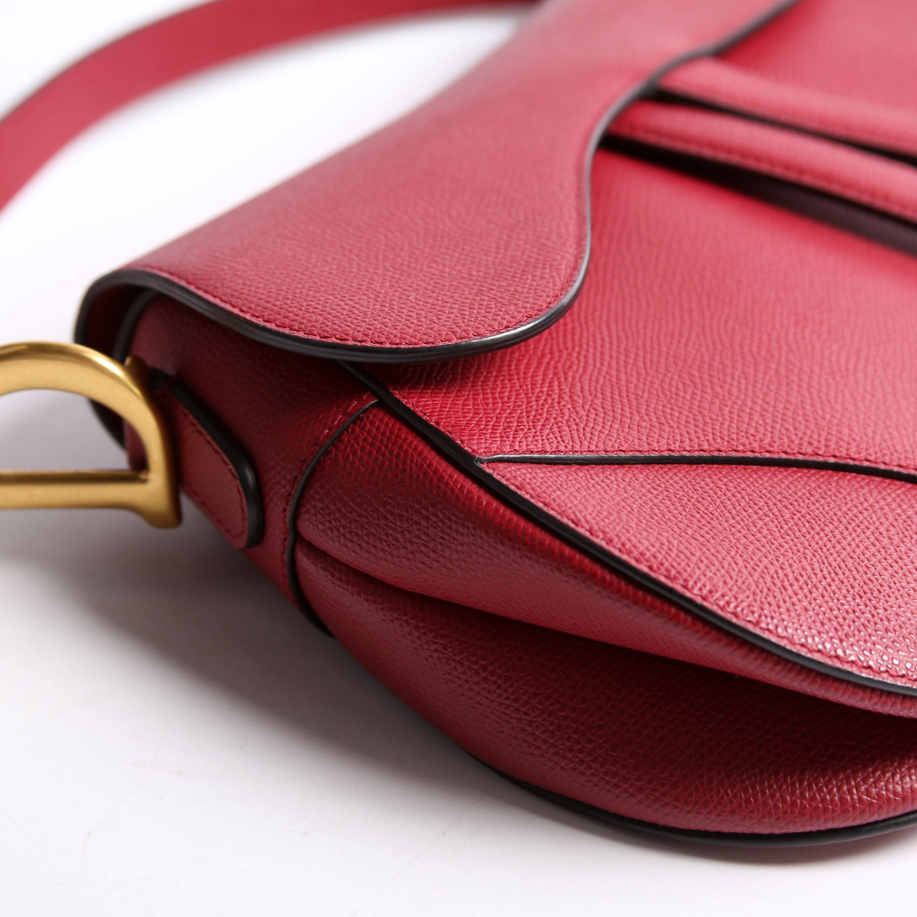 Christian Dior Saddle Bag Leather Red