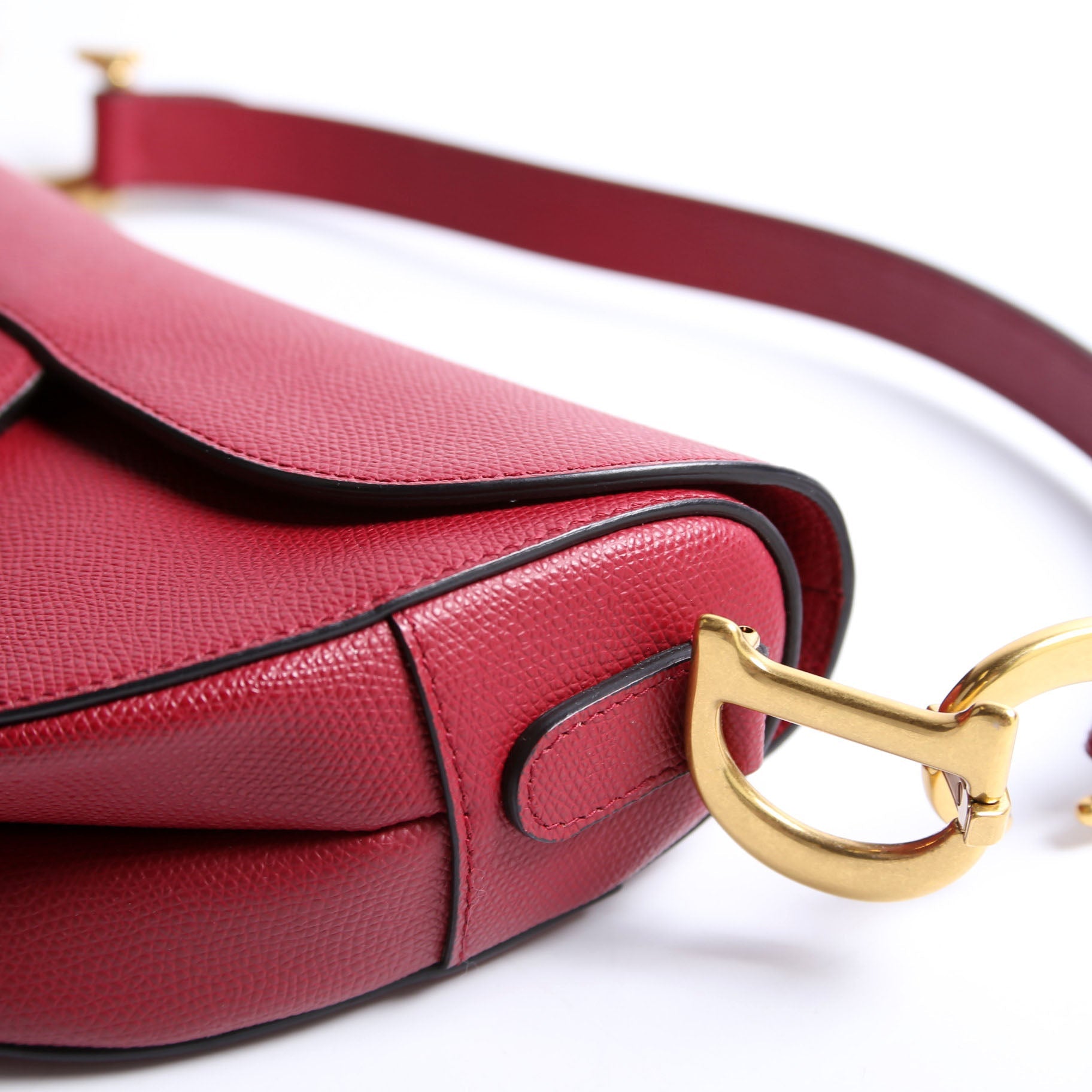 Christian Dior Saddle Bag Leather Red