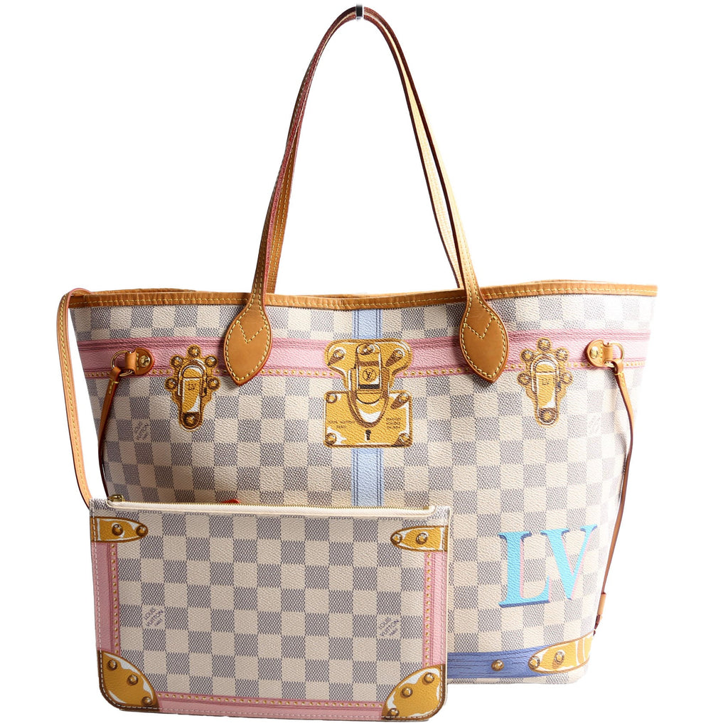 Louis Vuitton Neverfull MM With Wallet Summer Trunks Azur