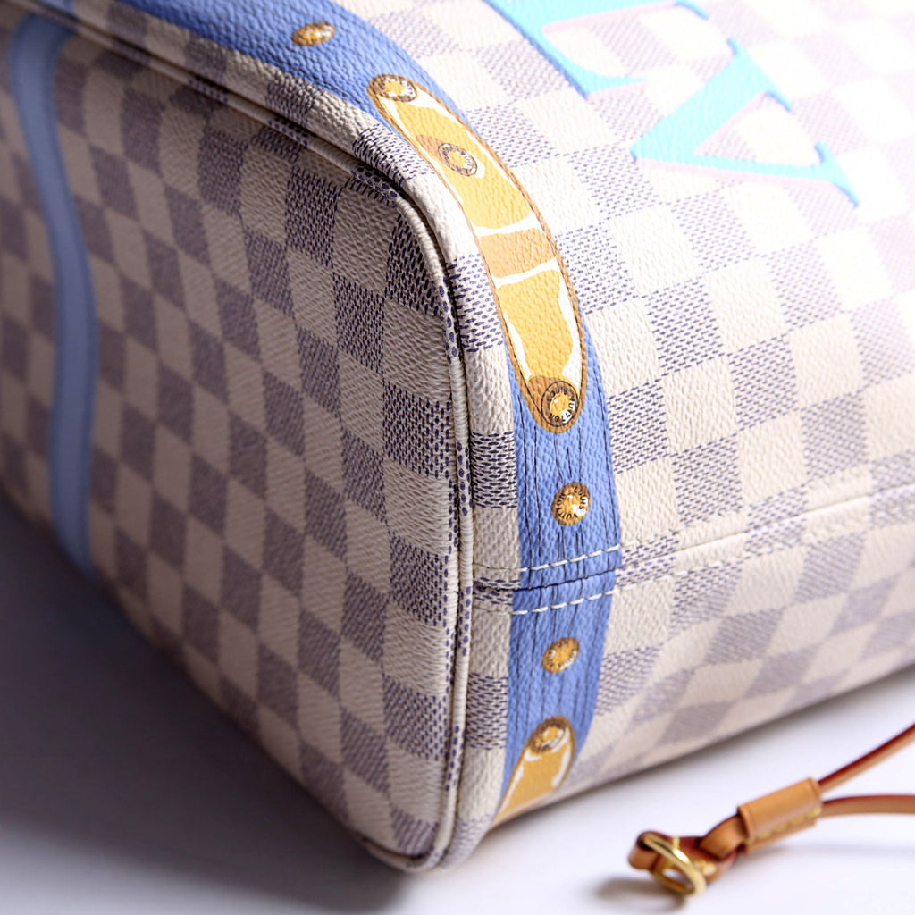 Louis Vuitton Neverfull MM With Wallet Summer Trunks Azur