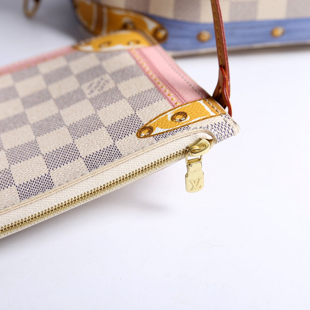 Louis Vuitton Neverfull MM With Wallet Summer Trunks Azur