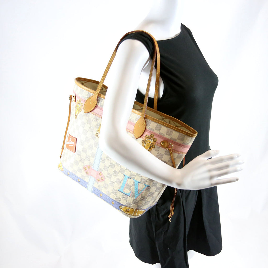 Louis Vuitton Neverfull MM With Wallet Summer Trunks Azur