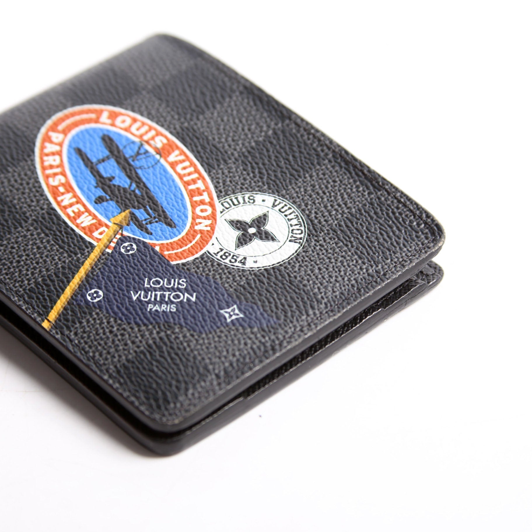 Louis Vuitton Mens Multiple Wallet Damier Graphite World Tour