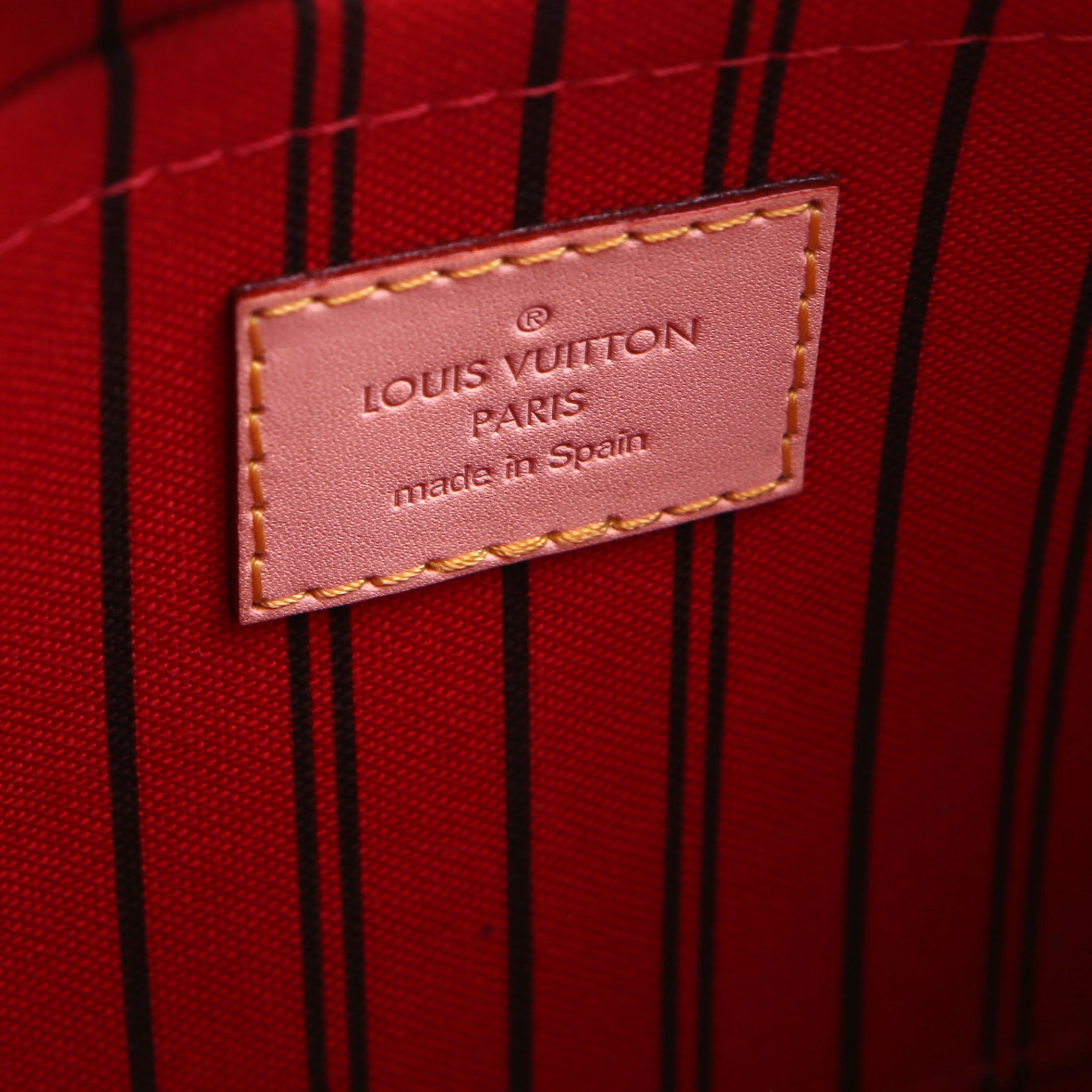 Louis Vuitton Pochette Only Neverfull Monogram Red