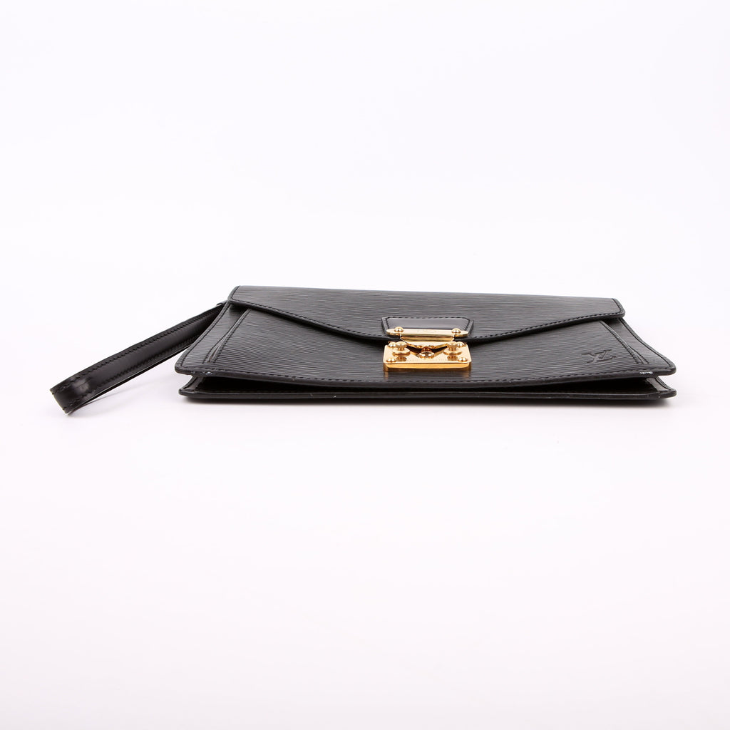 Louis Vuitton Pochette Sellier Dragonne Clutch Epi Black