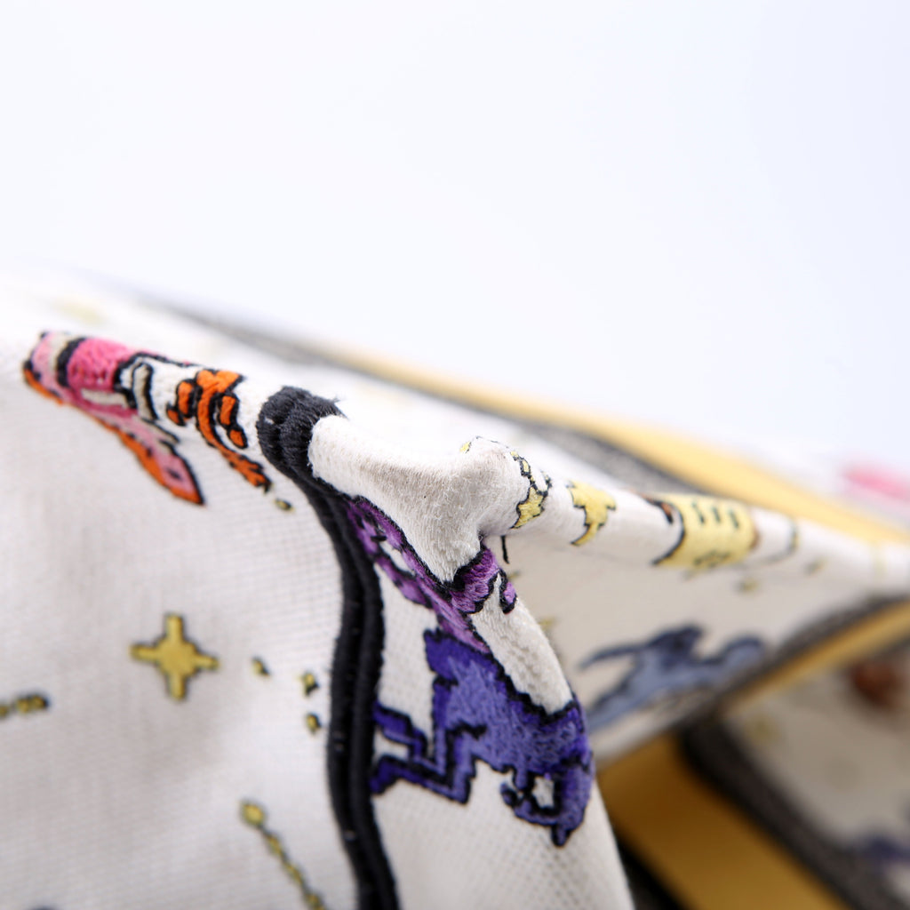 Christian Dior Book Tote Large Embroidered Pixel Zodiac Multicolor