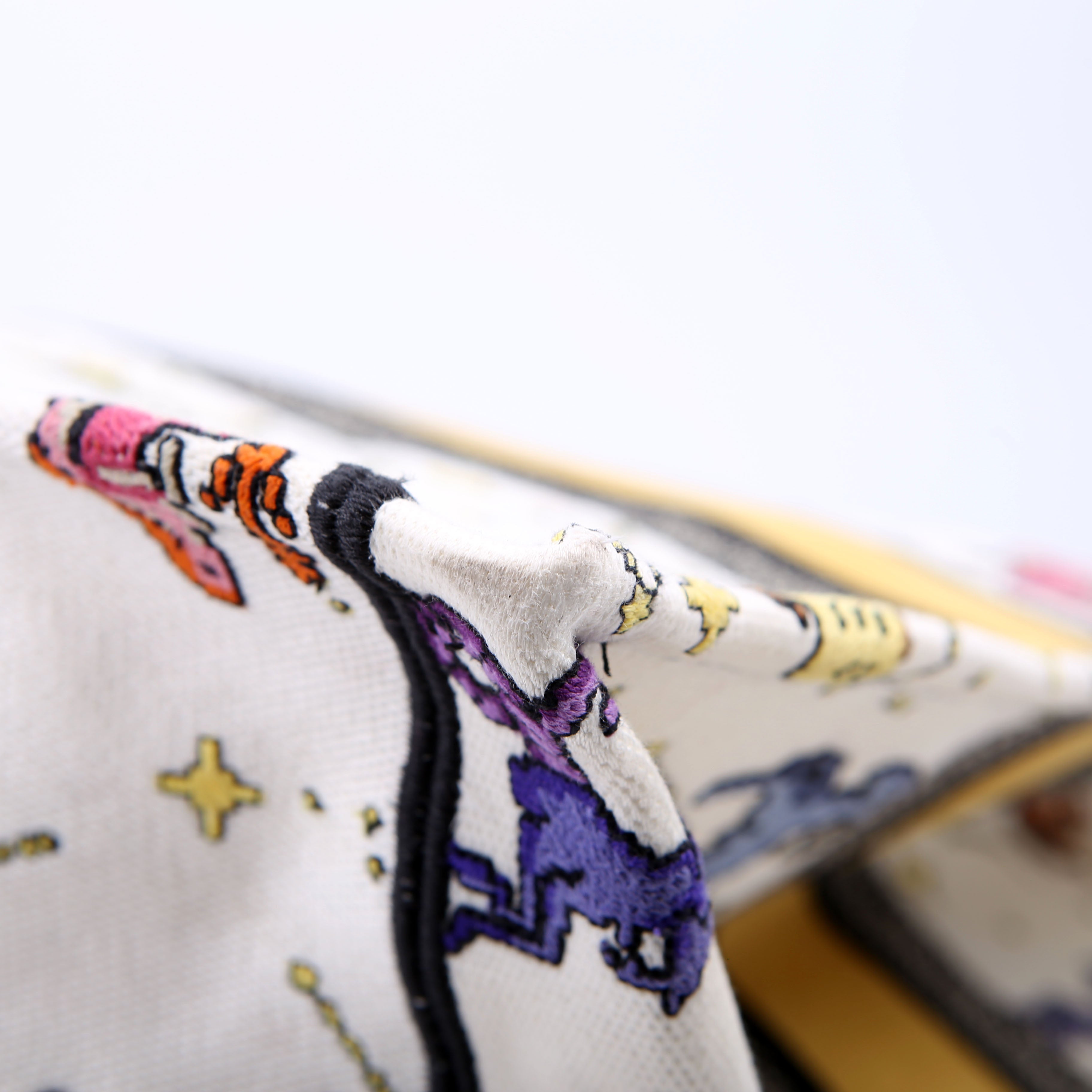 Christian Dior Book Tote Large Embroidered Pixel Zodiac Multicolor