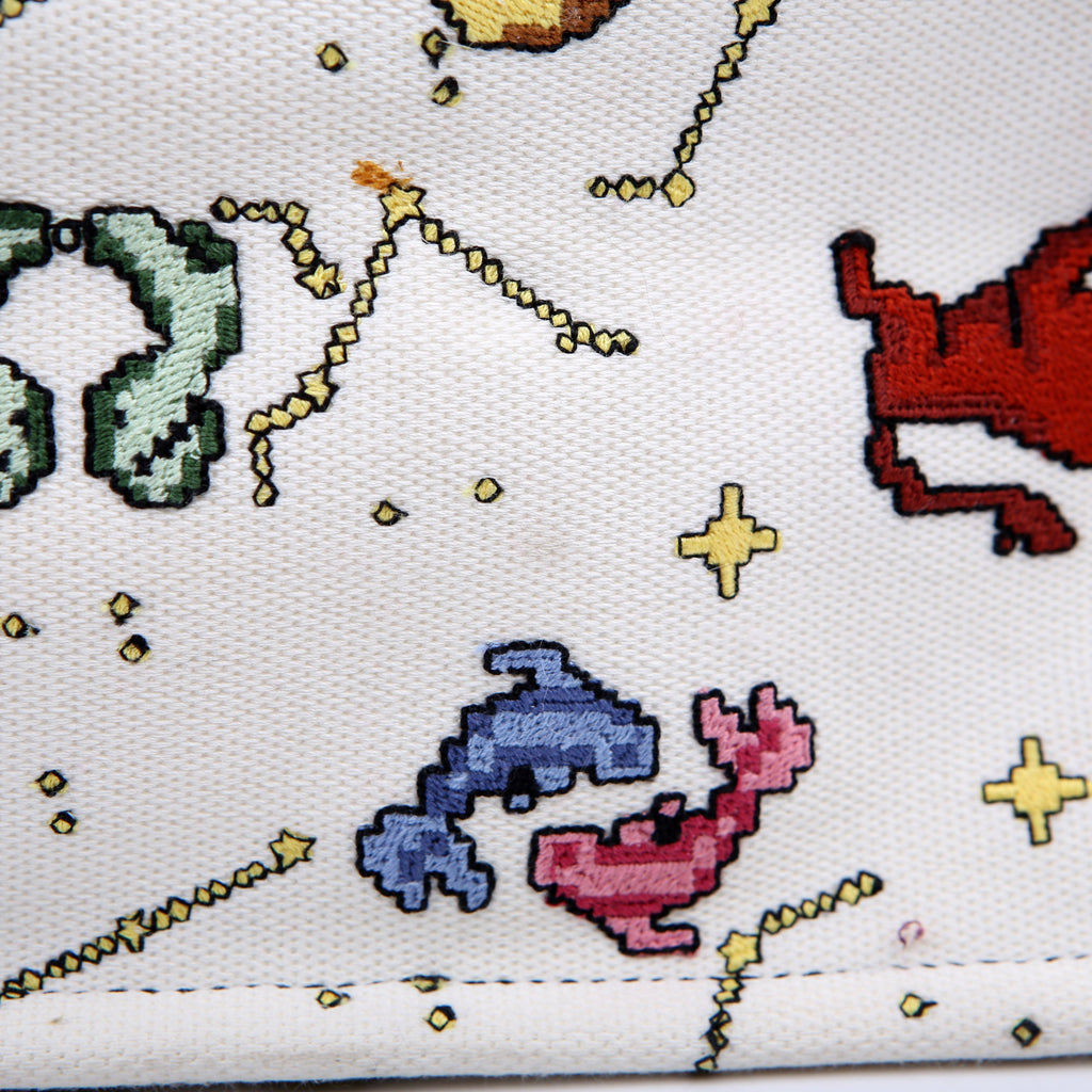 Christian Dior Book Tote Large Embroidered Pixel Zodiac Multicolor