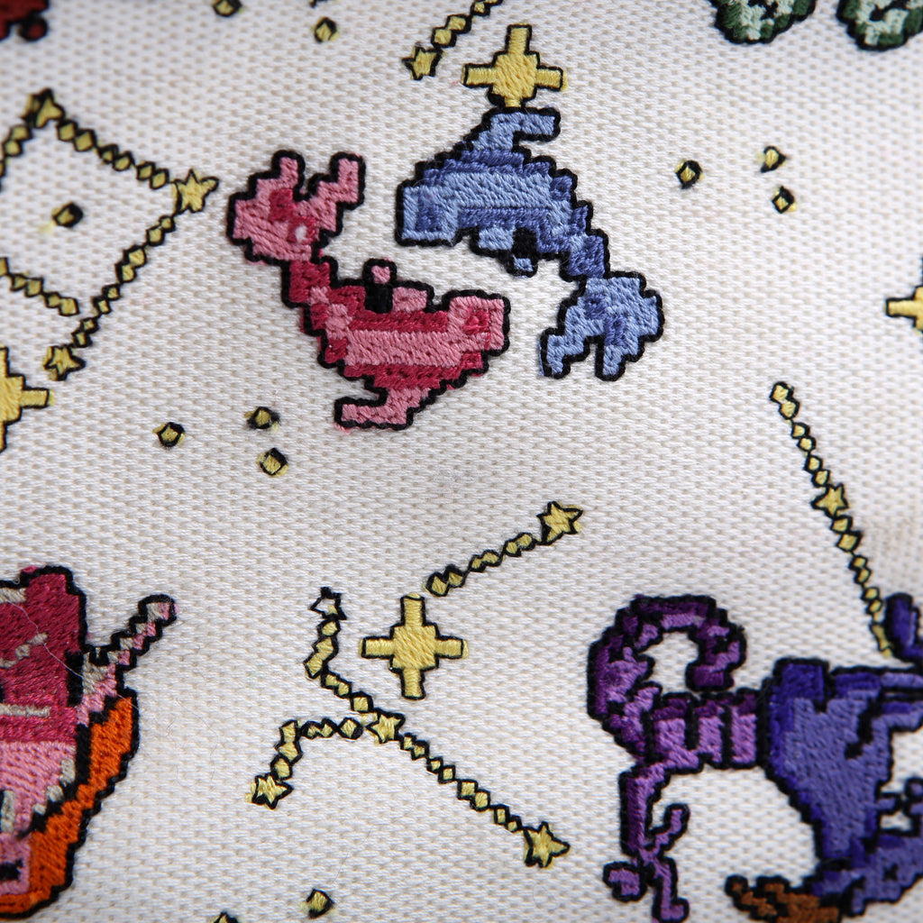 Christian Dior Book Tote Large Embroidered Pixel Zodiac Multicolor