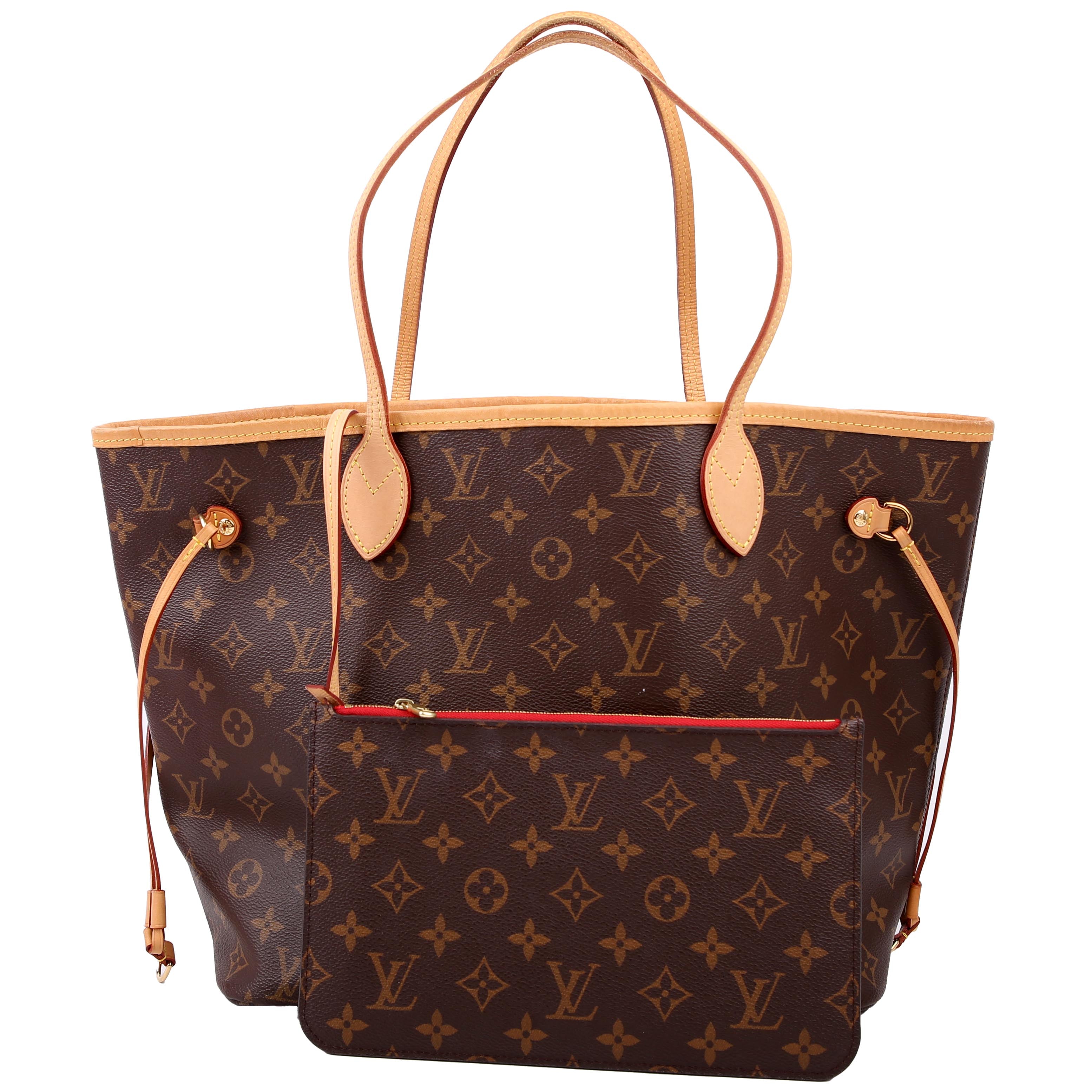 Louis Vuitton Neverfull with Wallet MM Monogram Red