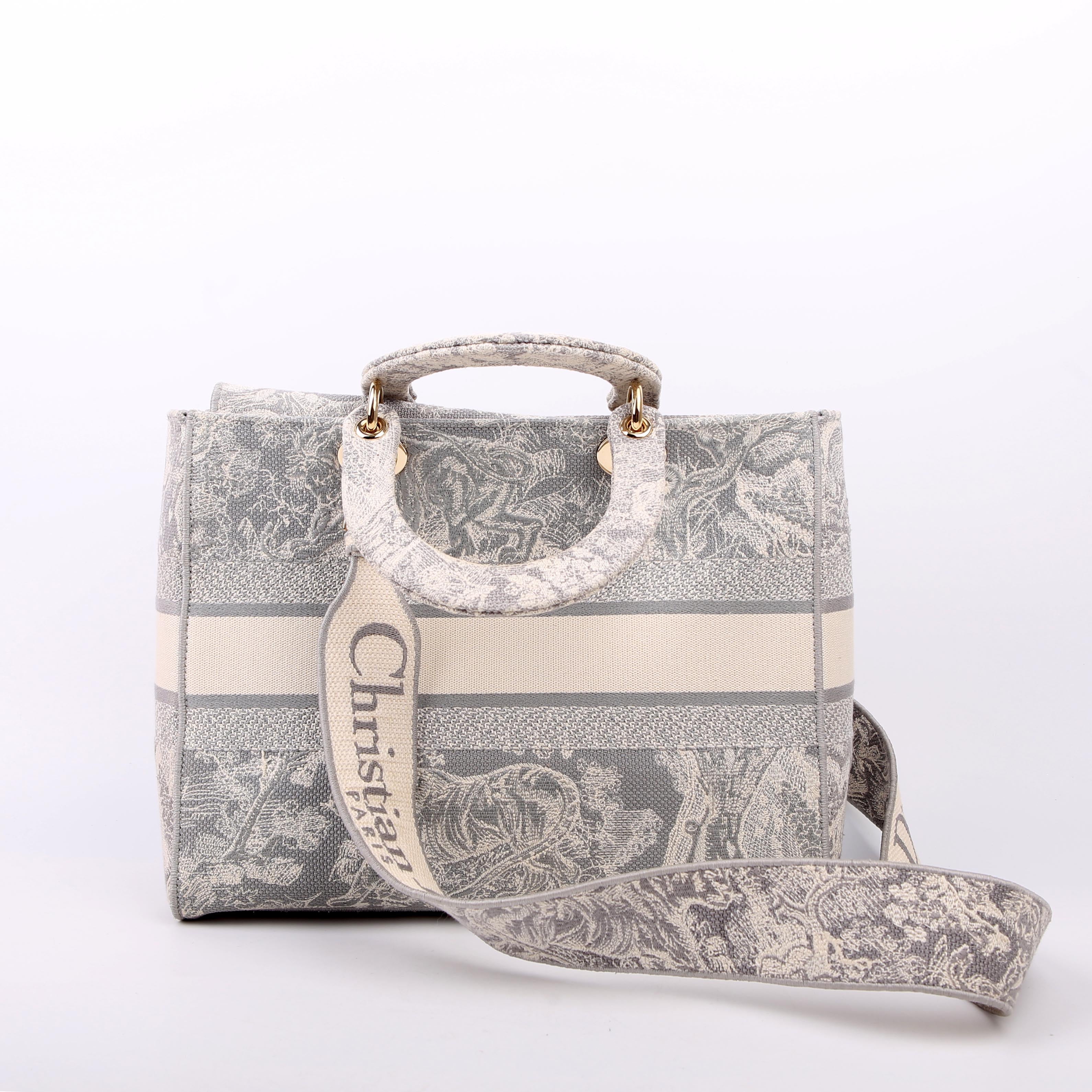 Christian Dior Lady D-Lite Toile De Jouy Large Grey