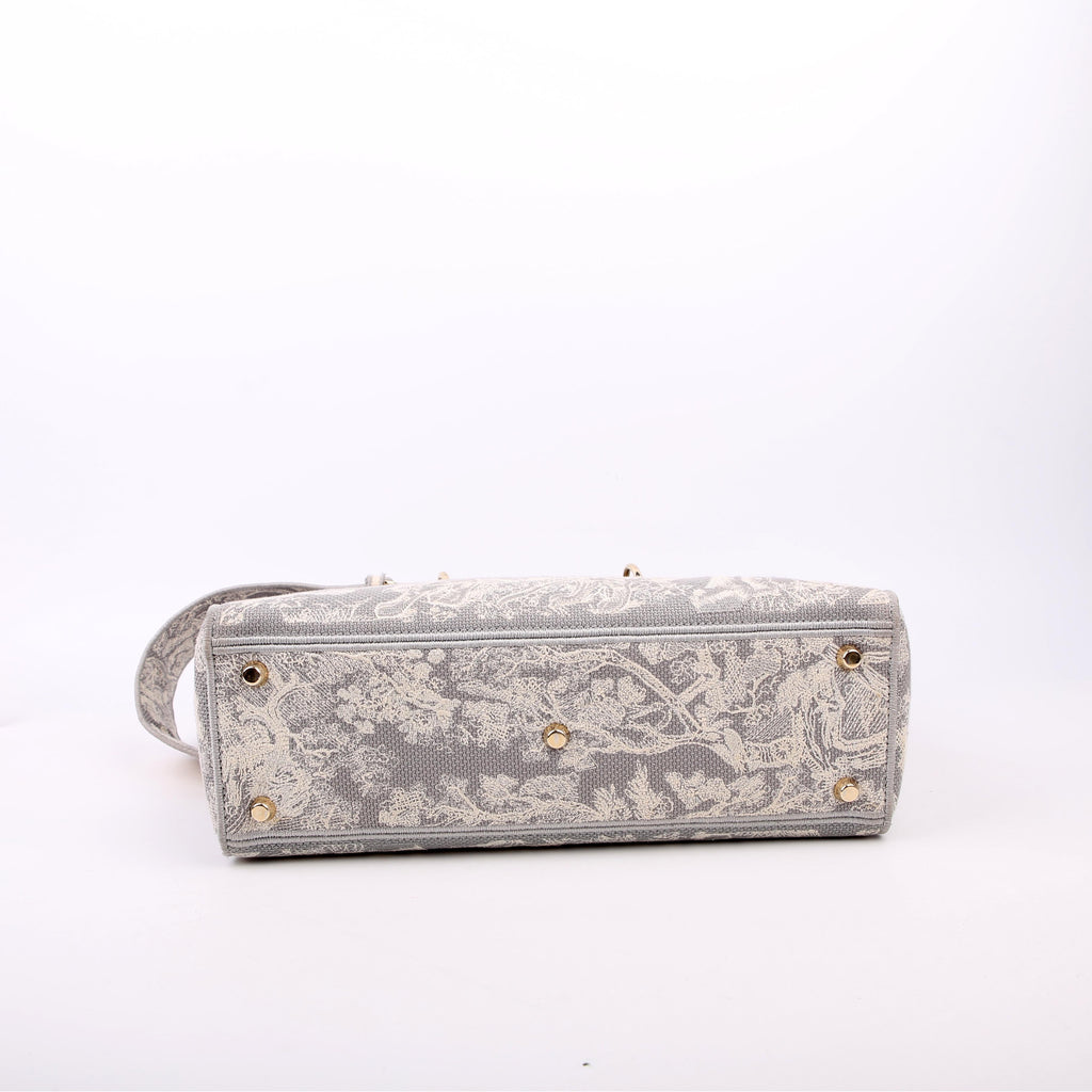 Christian Dior Lady D-Lite Toile De Jouy Large Grey