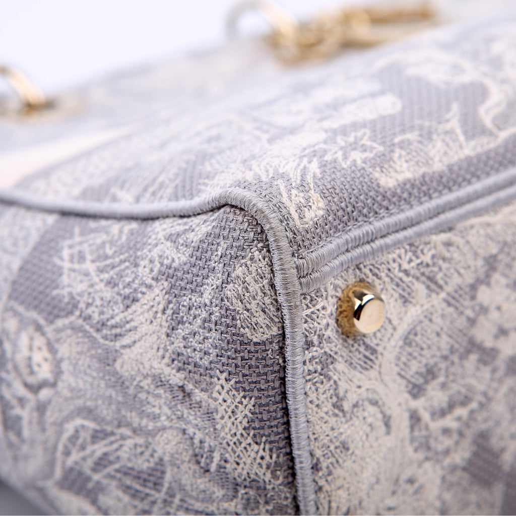 Christian Dior Lady D-Lite Toile De Jouy Large Grey