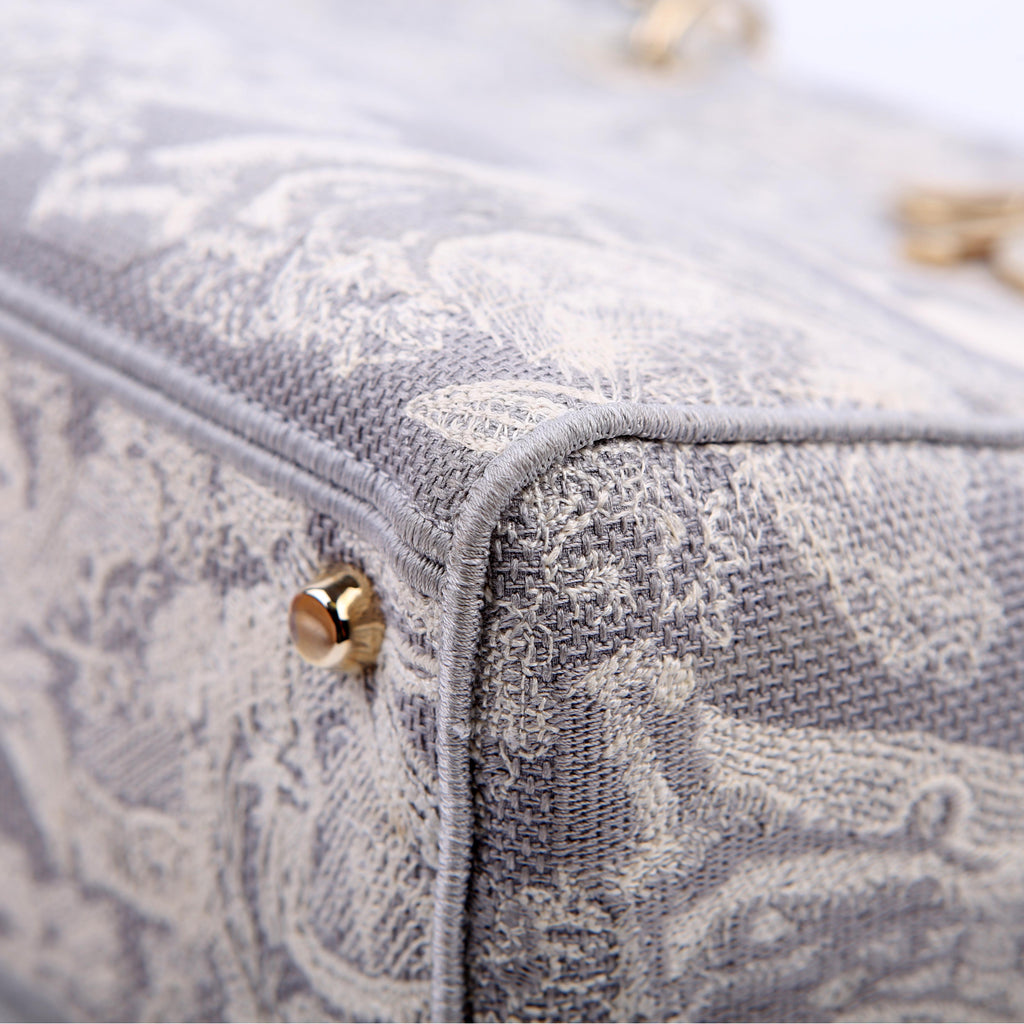 Christian Dior Lady D-Lite Toile De Jouy Large Grey