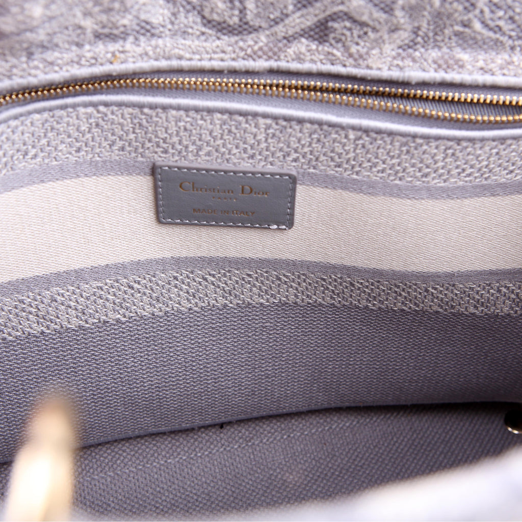 Christian Dior Lady D-Lite Toile De Jouy Large Grey