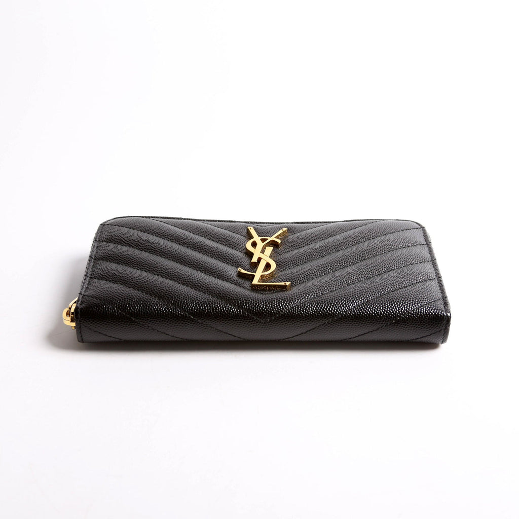 Saint Laurent Grain De Poudre Zip Around Wallet