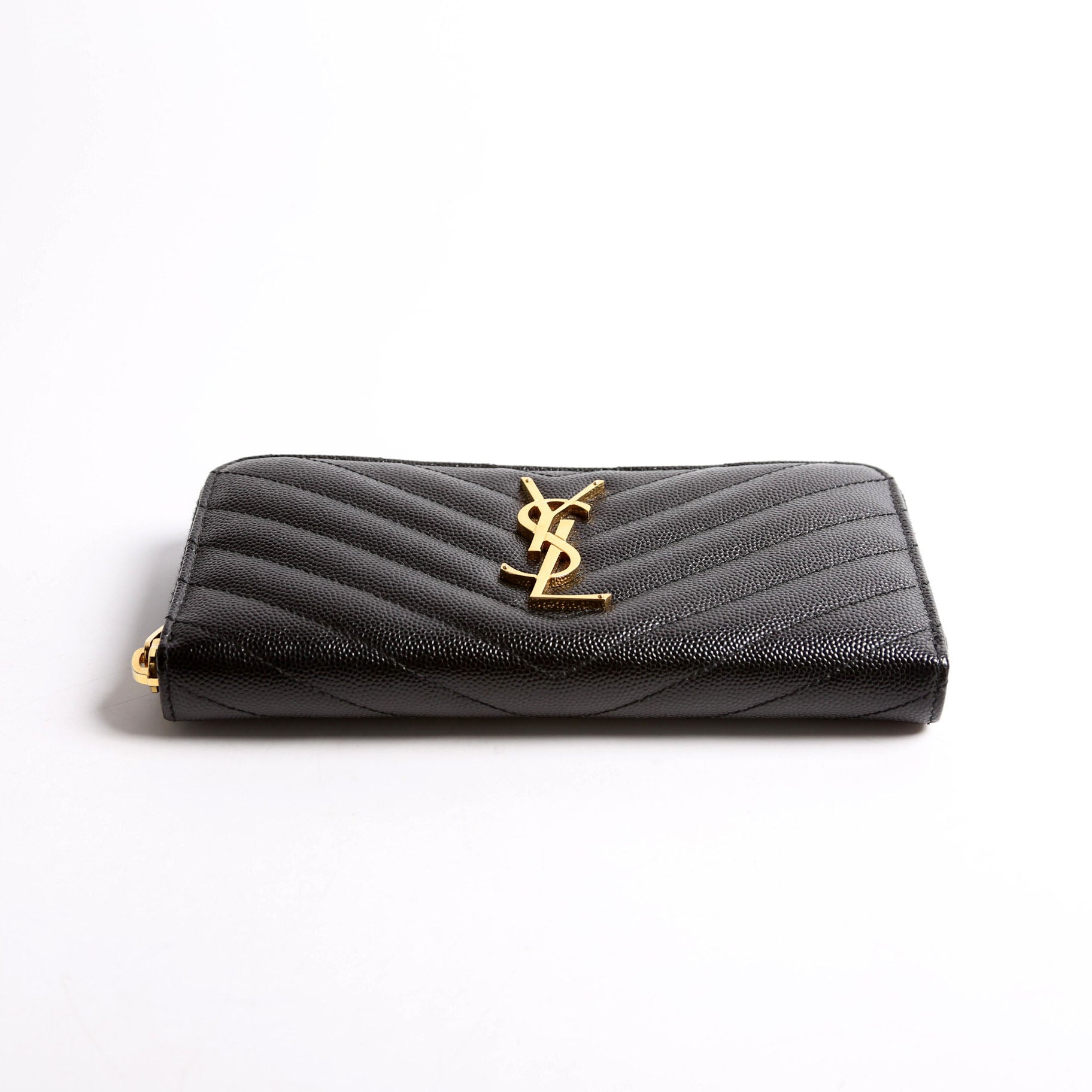 Saint Laurent Grain De Poudre Zip Around Wallet