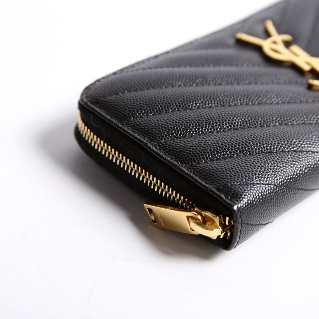 Saint Laurent Grain De Poudre Zip Around Wallet