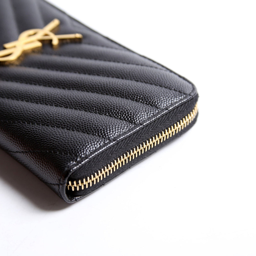 Saint Laurent Grain De Poudre Zip Around Wallet