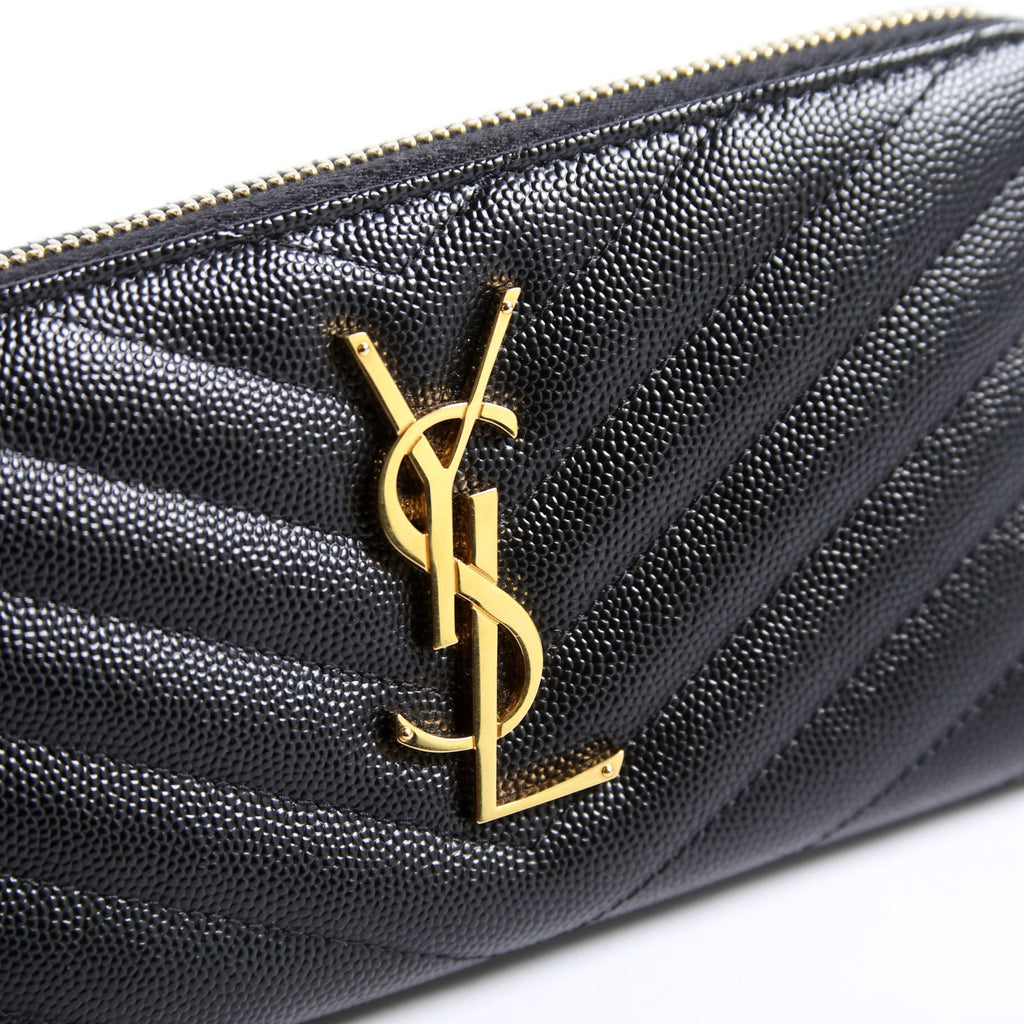 Saint Laurent Grain De Poudre Zip Around Wallet