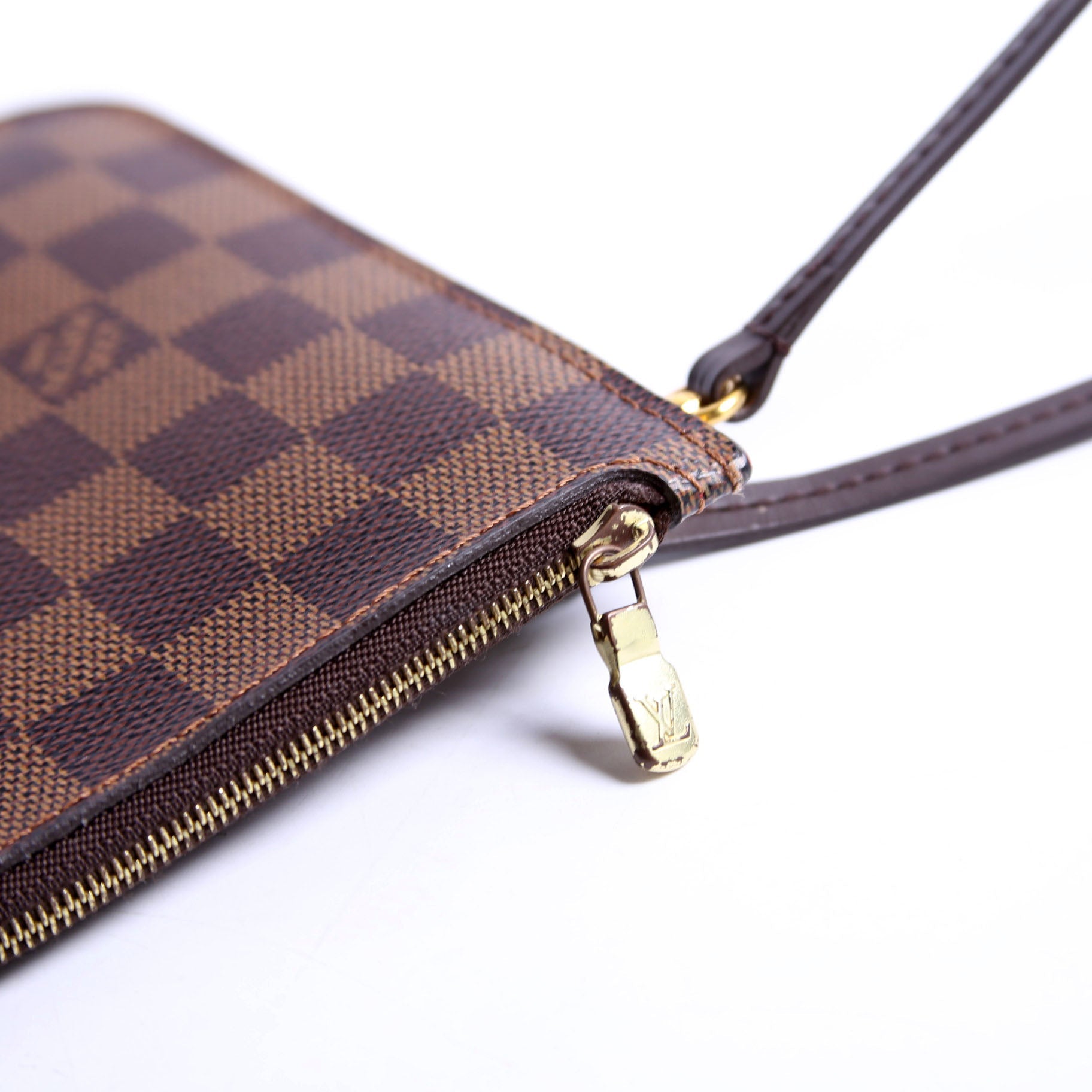 Louis Vuitton Pochette Only Damier Ebene Neverfull Red
