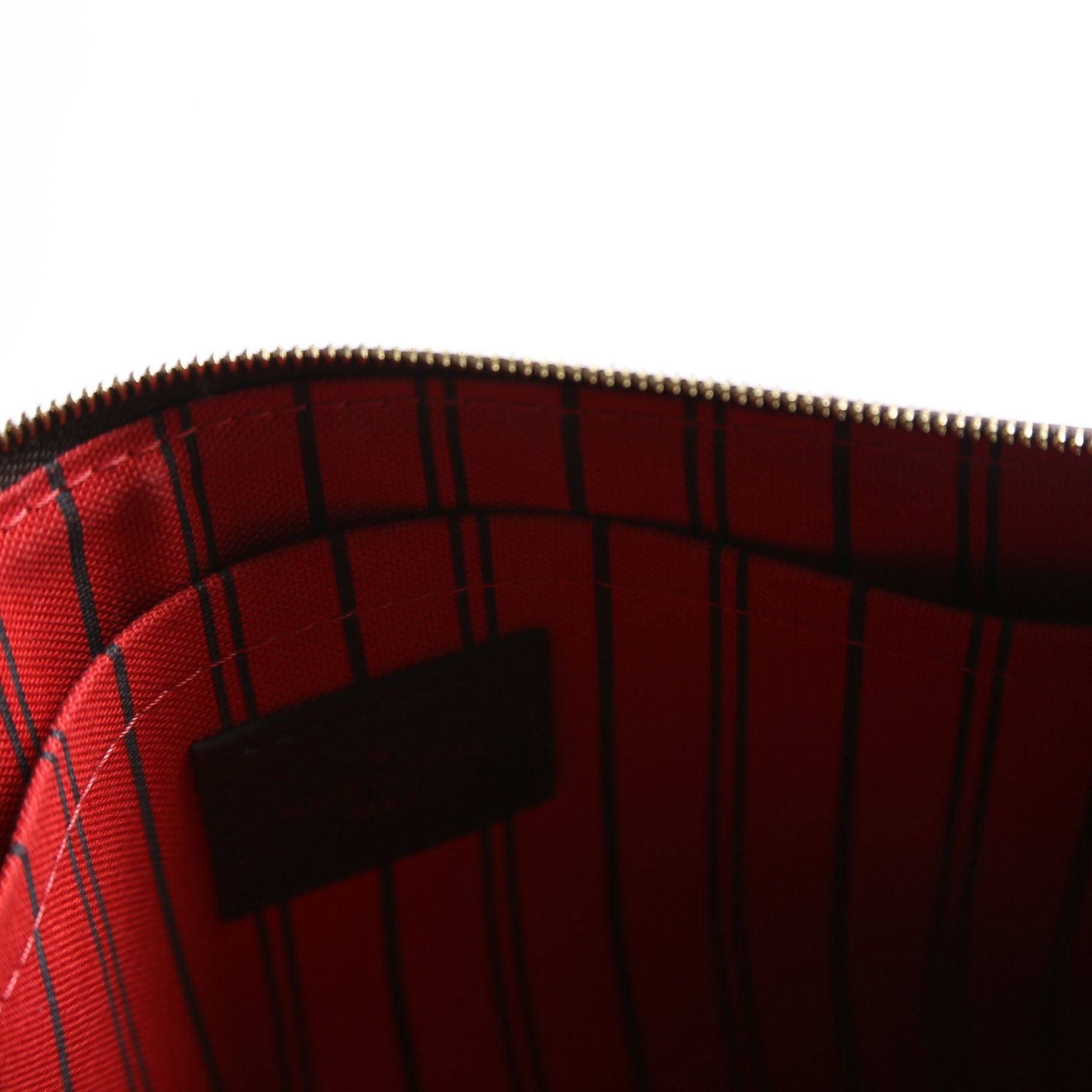 Louis Vuitton Pochette Only Damier Ebene Neverfull Red