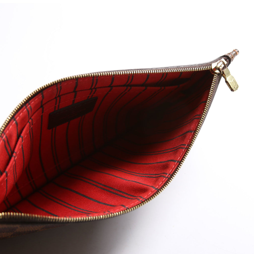 Louis Vuitton Pochette Only Damier Ebene Neverfull Red
