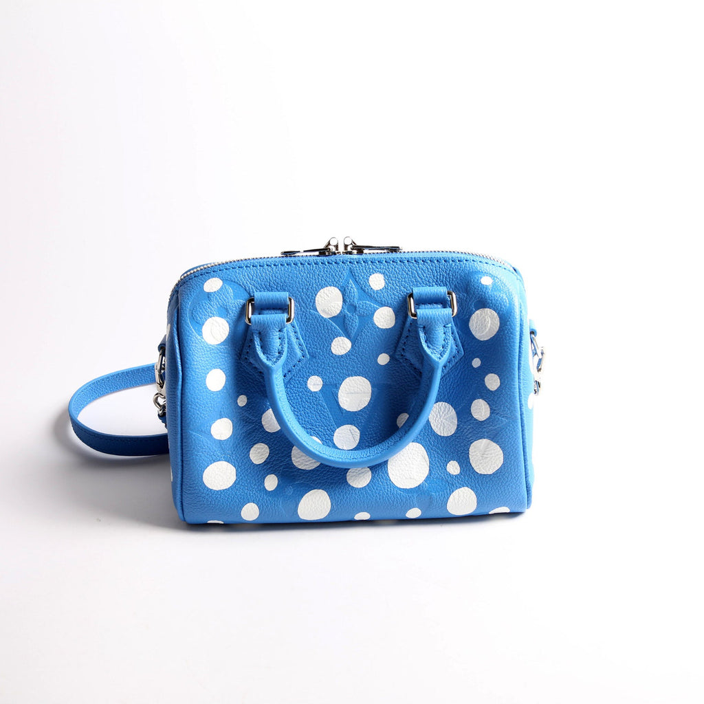 Louis Vuitton Speedy 20 Bandouliere Kusama Dots Empreinte Blue