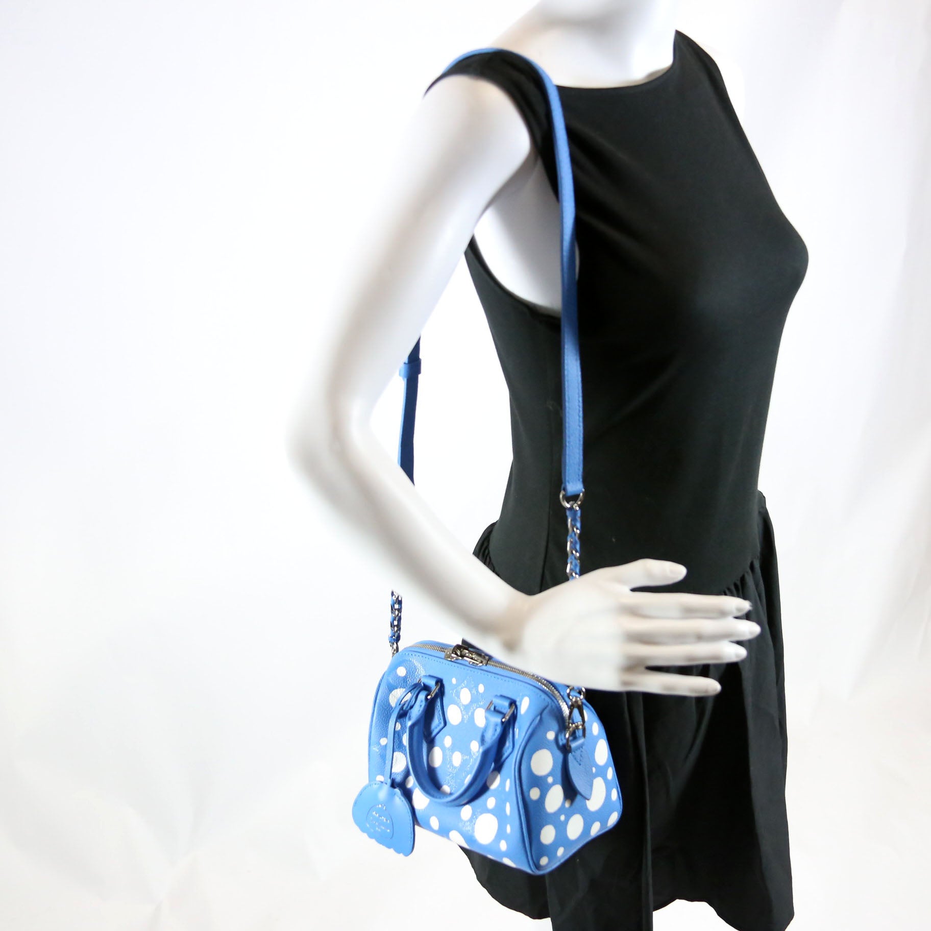 Louis Vuitton Speedy 20 Bandouliere Kusama Dots Empreinte Blue
