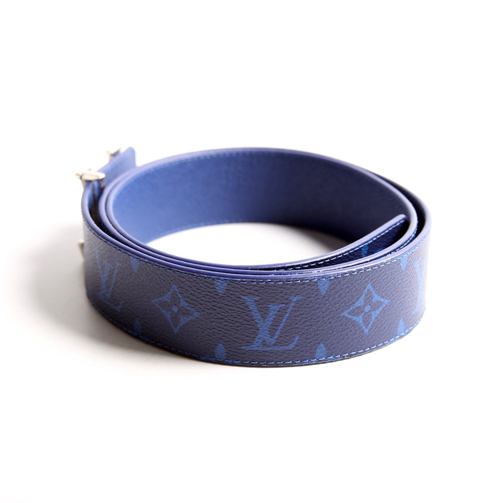 Louis Vuitton LV Initiales 40MM Reversible Leather/Monogram Cobalt Belt Size 100/40