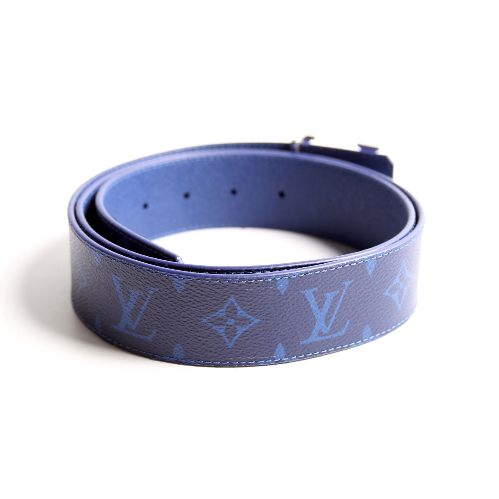 Louis Vuitton LV Initiales 40MM Reversible Leather/Monogram Cobalt Belt Size 100/40