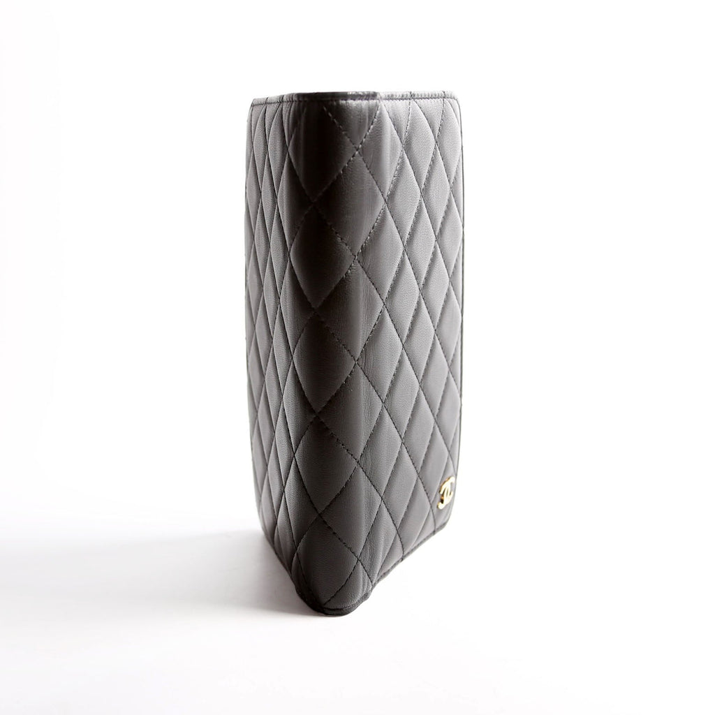 Chanel Quilted CC Agenda Cover Lambskin 22MM Black/Brown