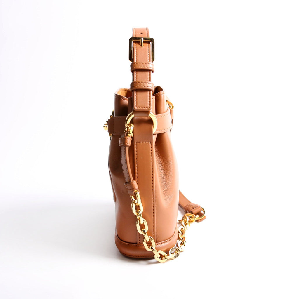 Christian Dior CD Embossed C'Est Bucket Bag Small Brown/Gold