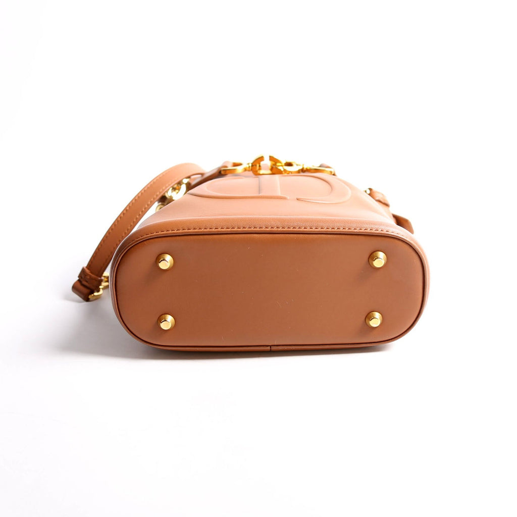 Christian Dior CD Embossed C'Est Bucket Bag Small Brown/Gold