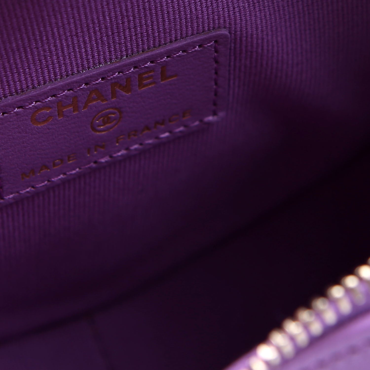 Chanel CC In Love Heart Clutch Quilted Lambskin Purple